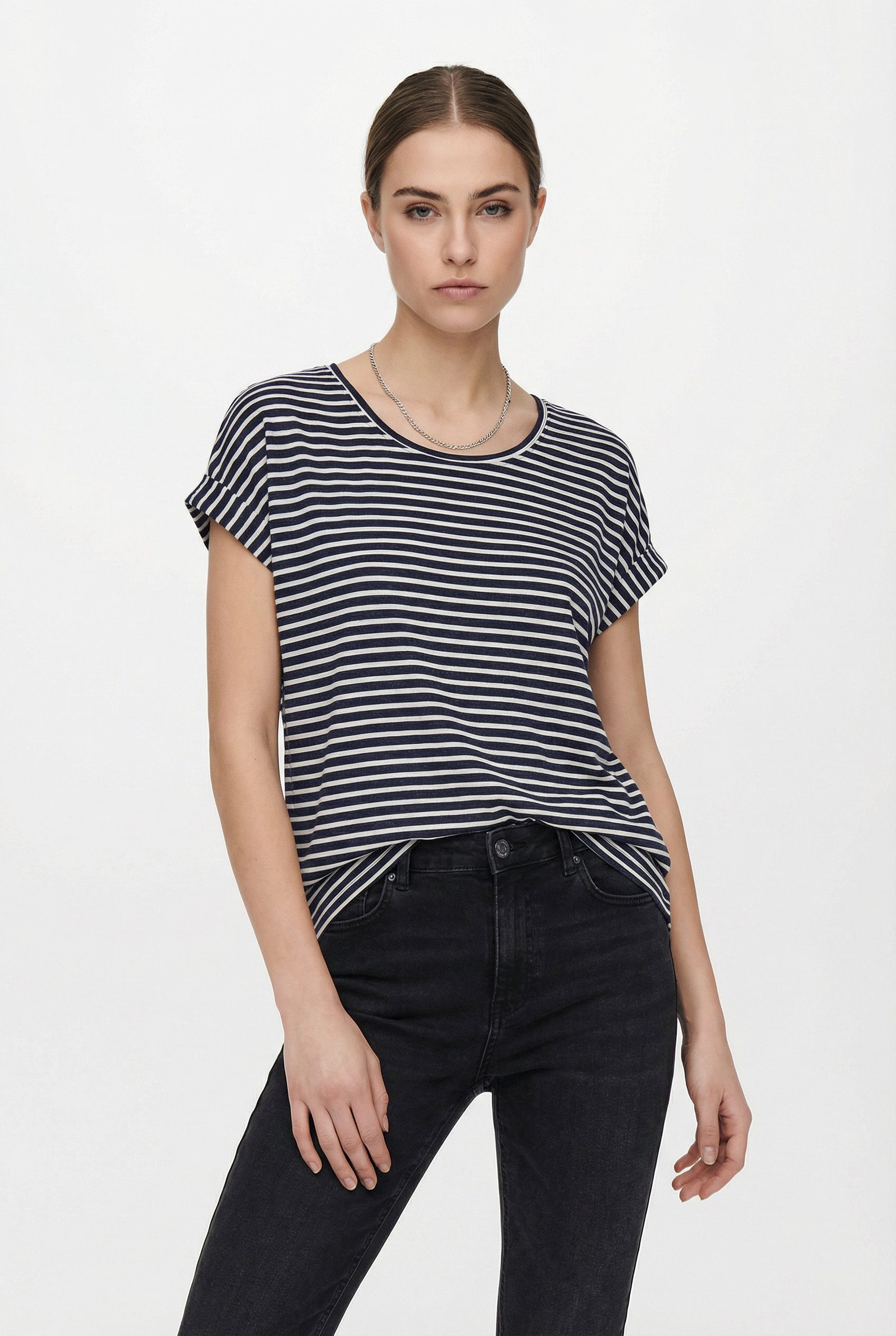 ONLY CARMAKOMA Kurzarmshirt CARMOSTER STRIPE S/S O-NECK TOP JRS NOOS günstig online kaufen