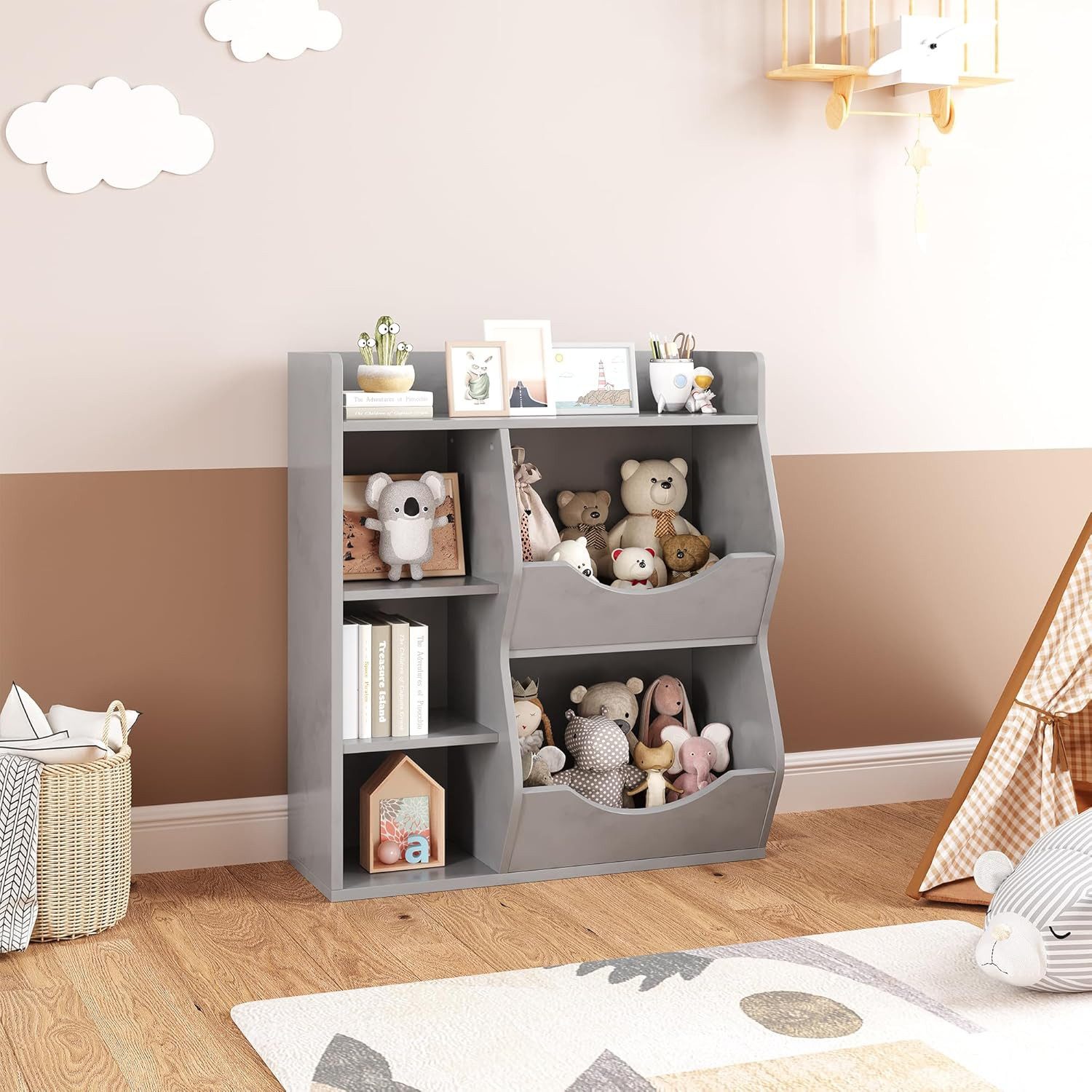 GarveeMore Kinderregal Bücherregal Kinder Spielzeugregal mit günstig online kaufen