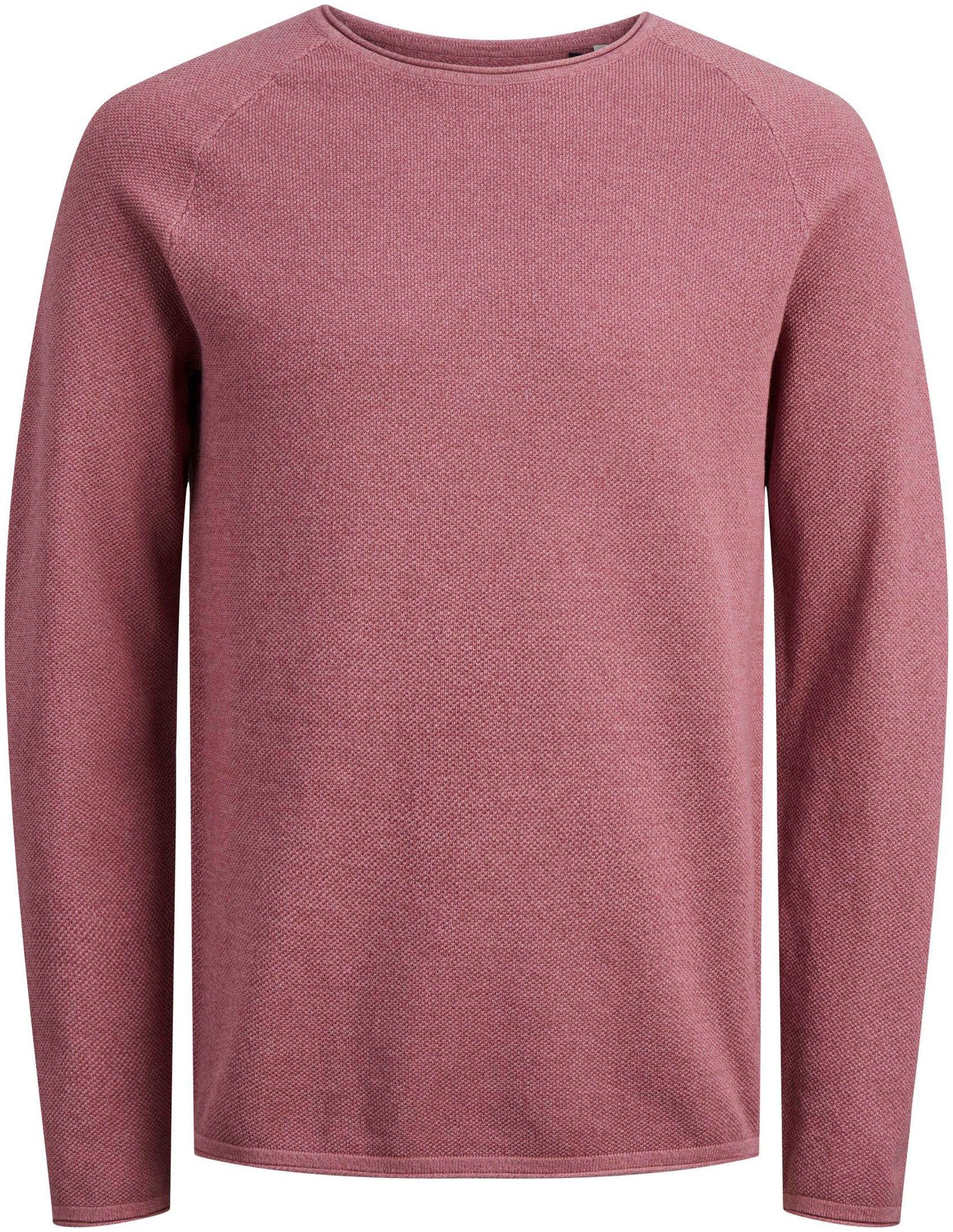 Jack & Jones Rundhalspullover JJEHILL KNIT CREW NECK NOOS mesa rose