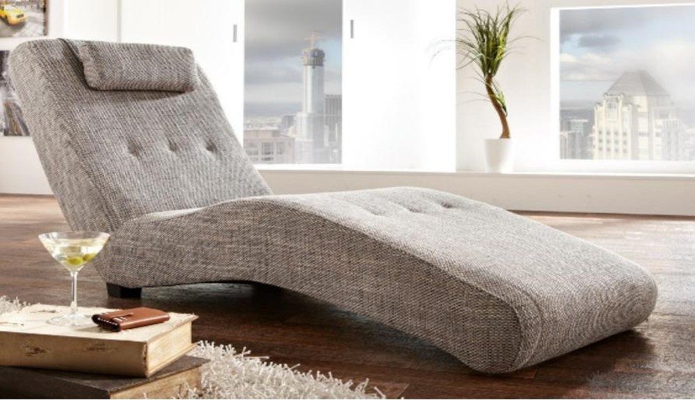 JVmoebel Chaiselongue Loungeliege aus Kunstleder in Braun mit Wellenunterfederung, 1 Teile, Made in Europa