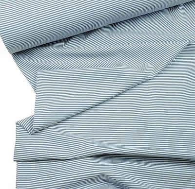 larissastoffe Stoff Bio Jersey Stoff Streifen Ringel blau grau, Premiumqualität, 15,90, Meterware, 50 cm x 160 cm überbreit