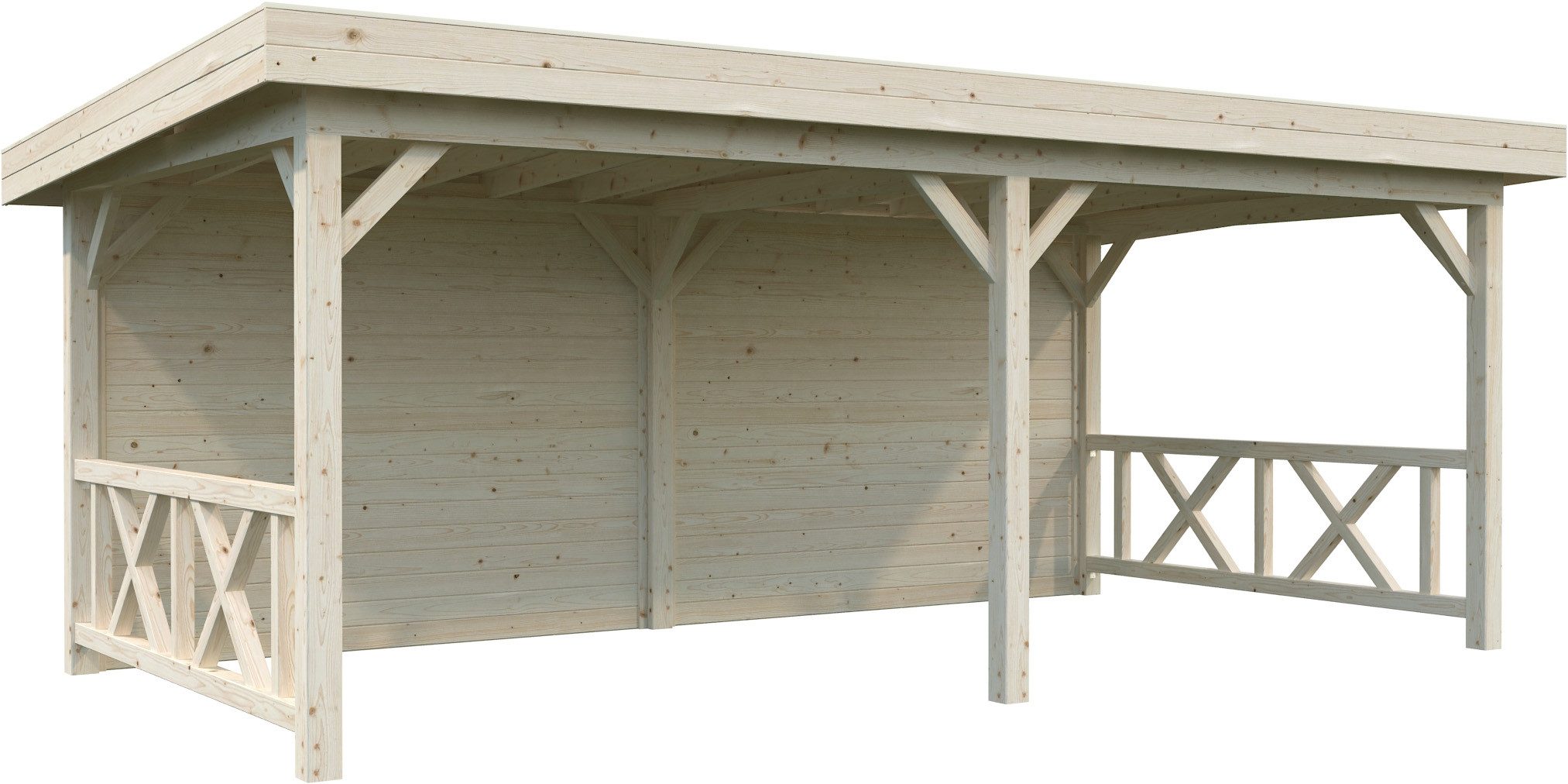 Palmako Holzpavillon Lenna 16,6 m² Set 308, (Set), BxTxH: 628x340x245 cm