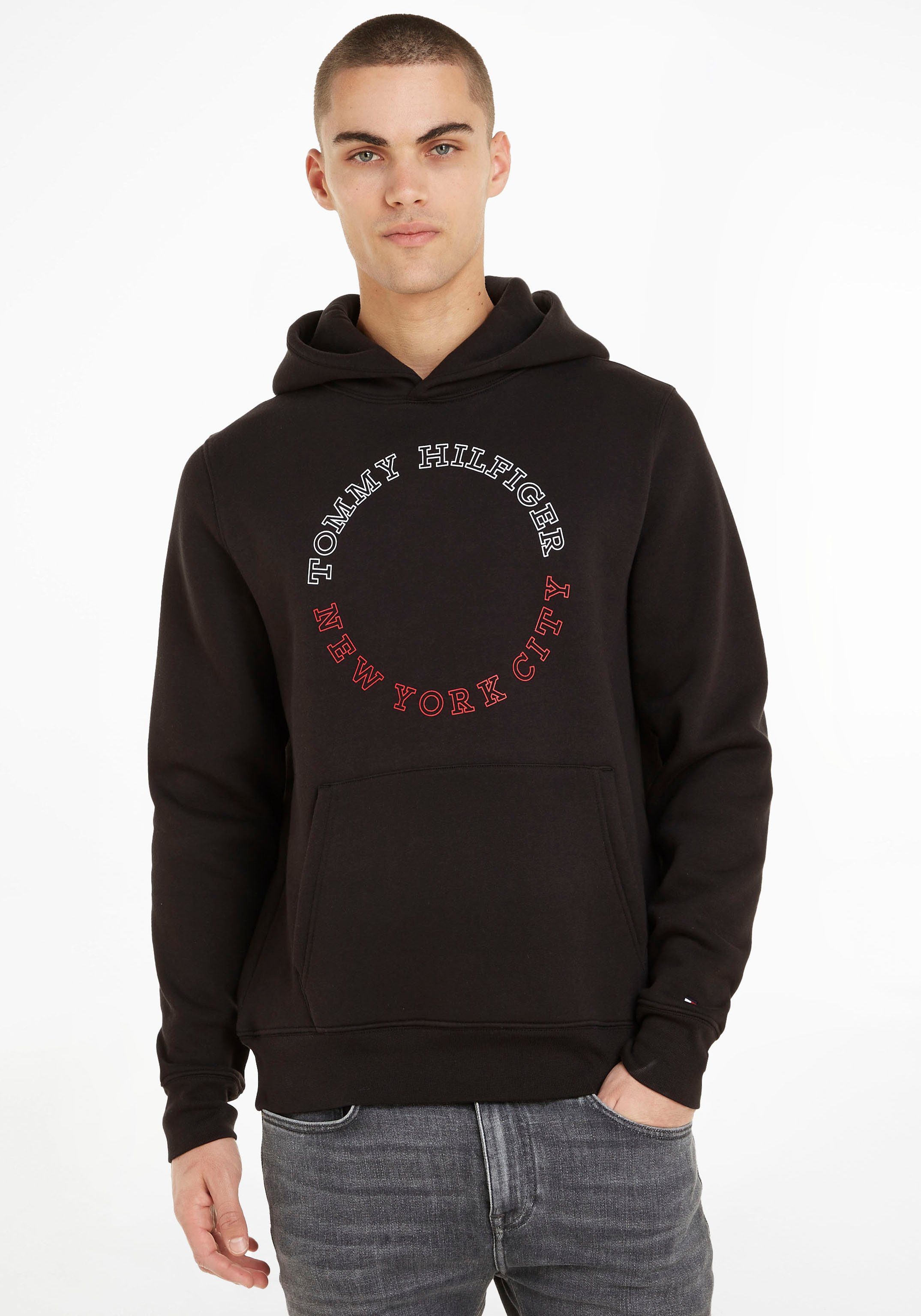 Tommy Hilfiger Kapuzensweatshirt MONOTYPE ROUNDALL HOODY black | Sweatshirts