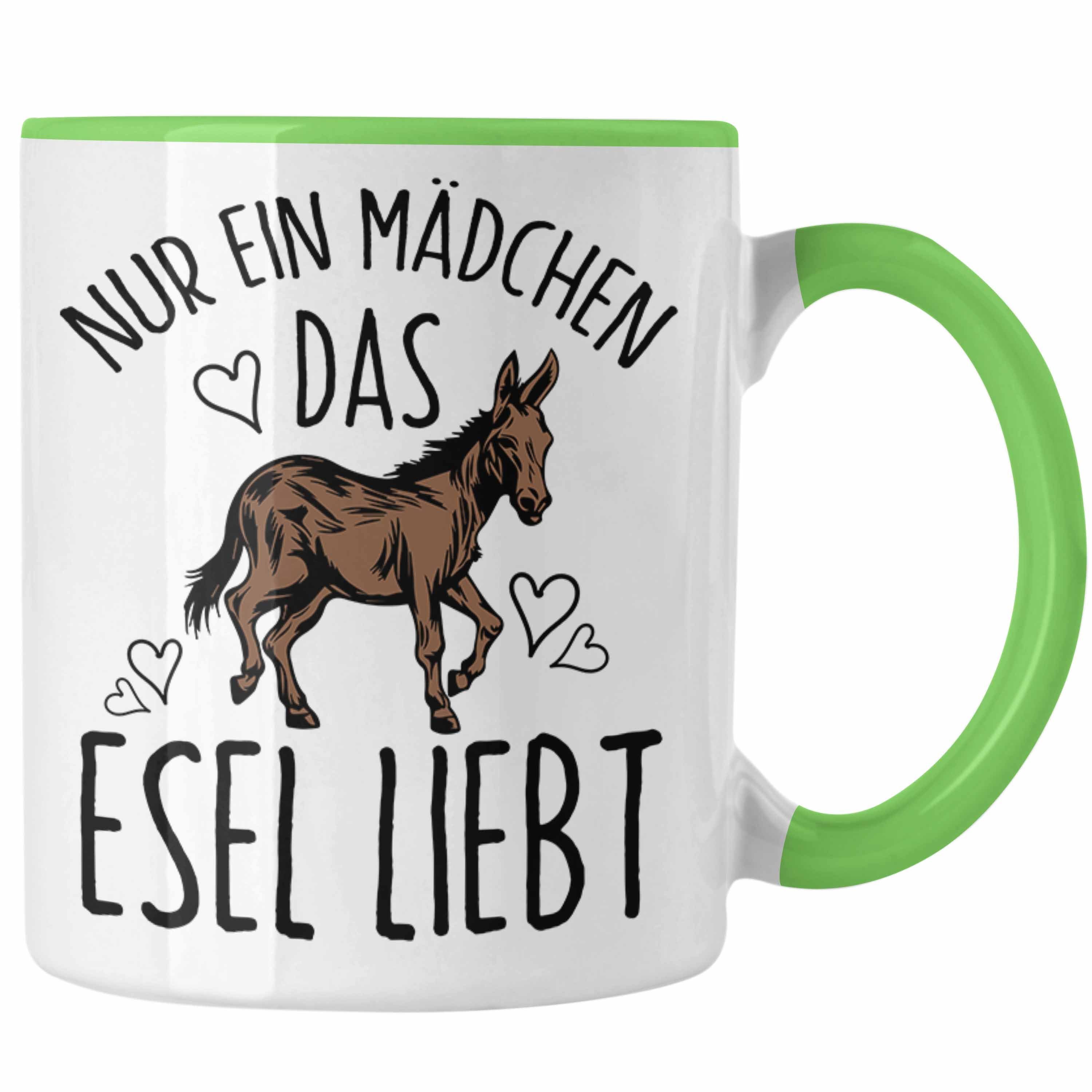 Tasse Mädc Esel Trendation Geschenk Lustige lieben die Esel-Tasse Ein Mädchen, Grün "Nur für