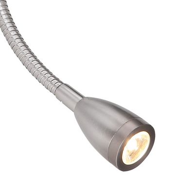 etc-shop LED Wandleuchte, Leuchtmittel nicht inklusive, LED Wandleuchte Stoffschirm silber grau Design