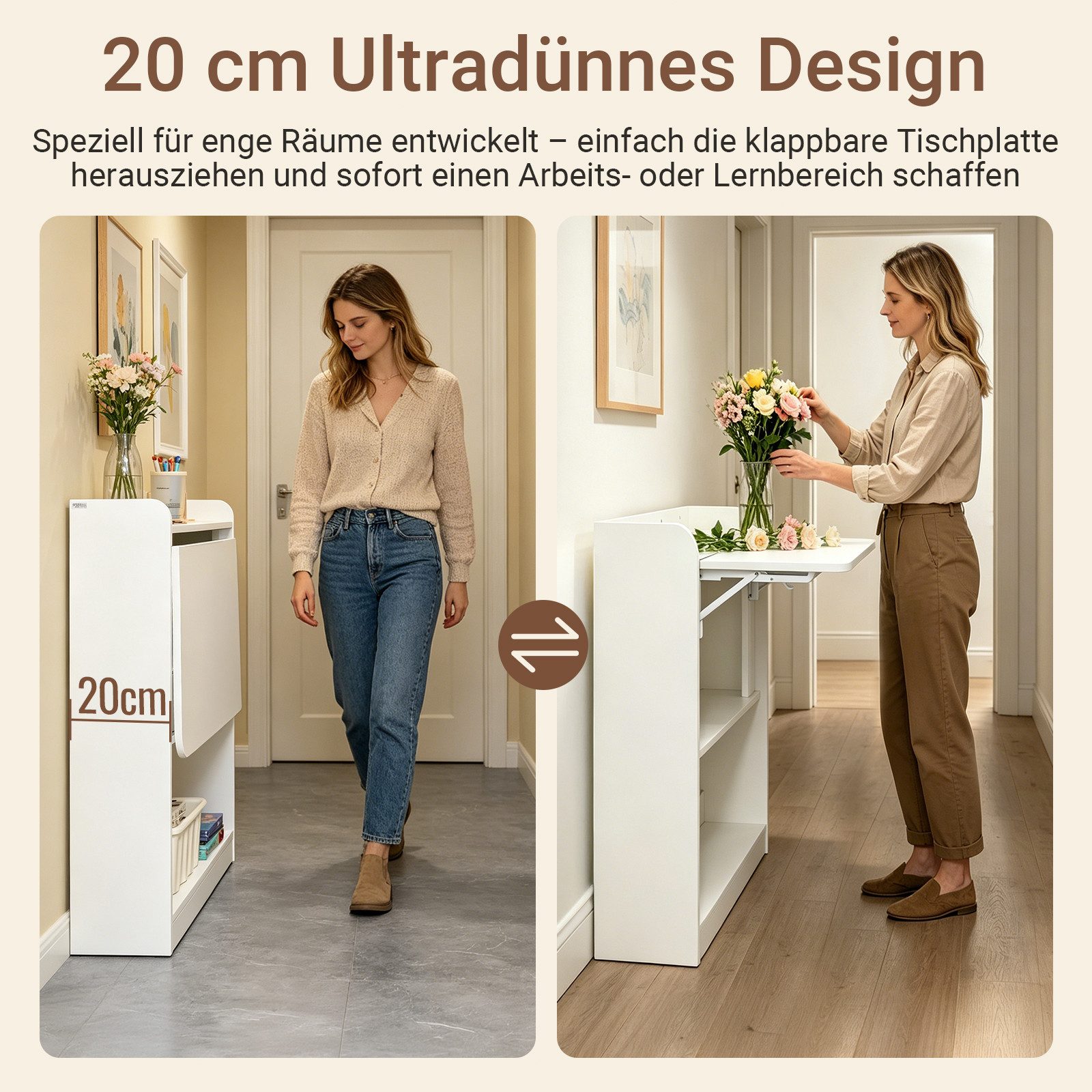 SoBuy Regal-Schreibtisch FWT92, Klapptisch Schreibtisch klein mit Regal, Gaming Tisch, Nähtisch, Computertisch klein, Küchentisch Laptoptisch für Home Office, Klappbar