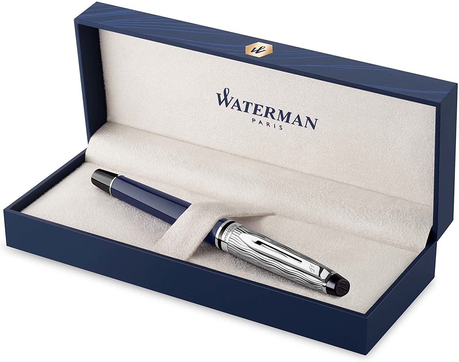 Watermans Tintenroller Waterman Expert Tintenroller, Metall und blaue Lackierung