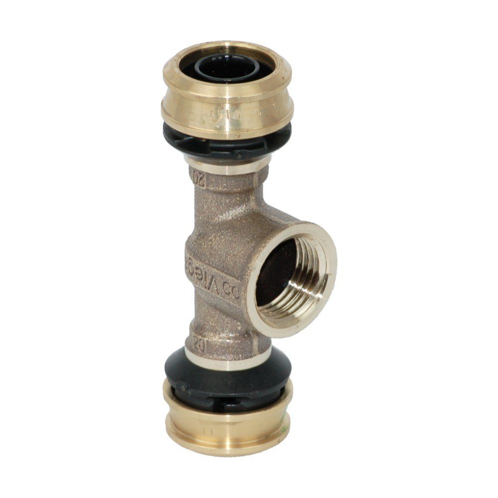 Viega Wasserrohr Viega Raxofix T-Stück, Modell 5317, Rp-Gewinde 25 x 1/2" x 25 mm, Rotg