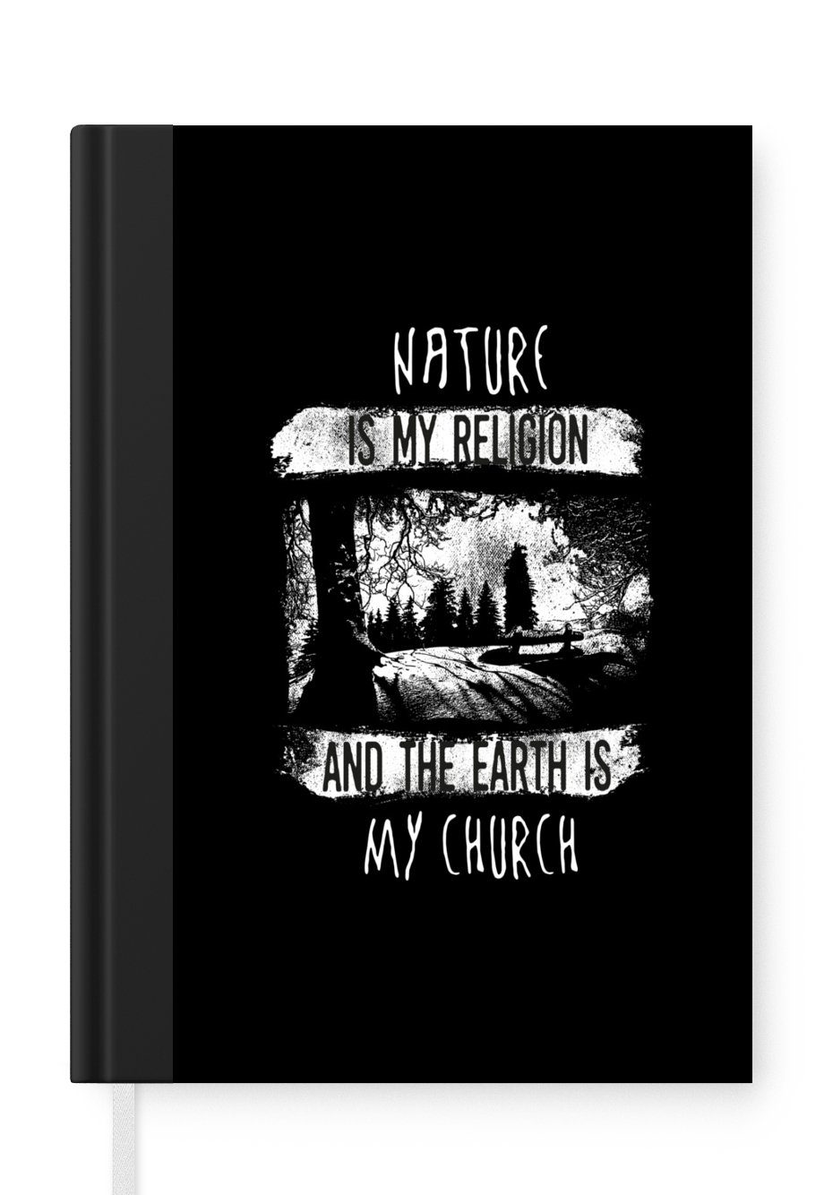 MuchoWow Notizbuch Zitat "Die meine Religion mit, Erde Tagebuch, meine Journal, 98 Natur ist die Haushaltsbuch Merkzettel, und A5, Kirche" Seiten, Notizheft, ist