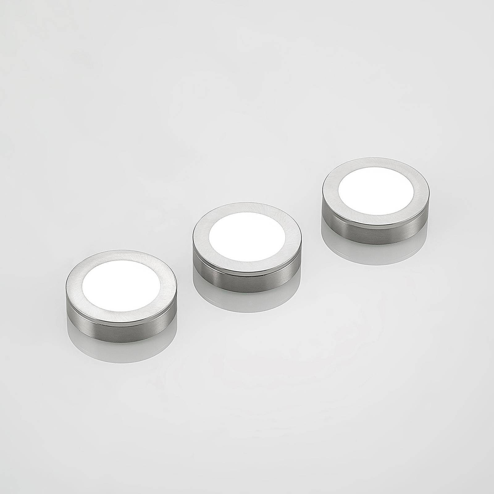 Arcchio Schrankleuchte Vilam, universalweiß, LED-Leuchtmittel Aluminium, dimmbar, Polycarbonat, satiniert, verbaut, 3 inkl. fest nickel flammig, Modern