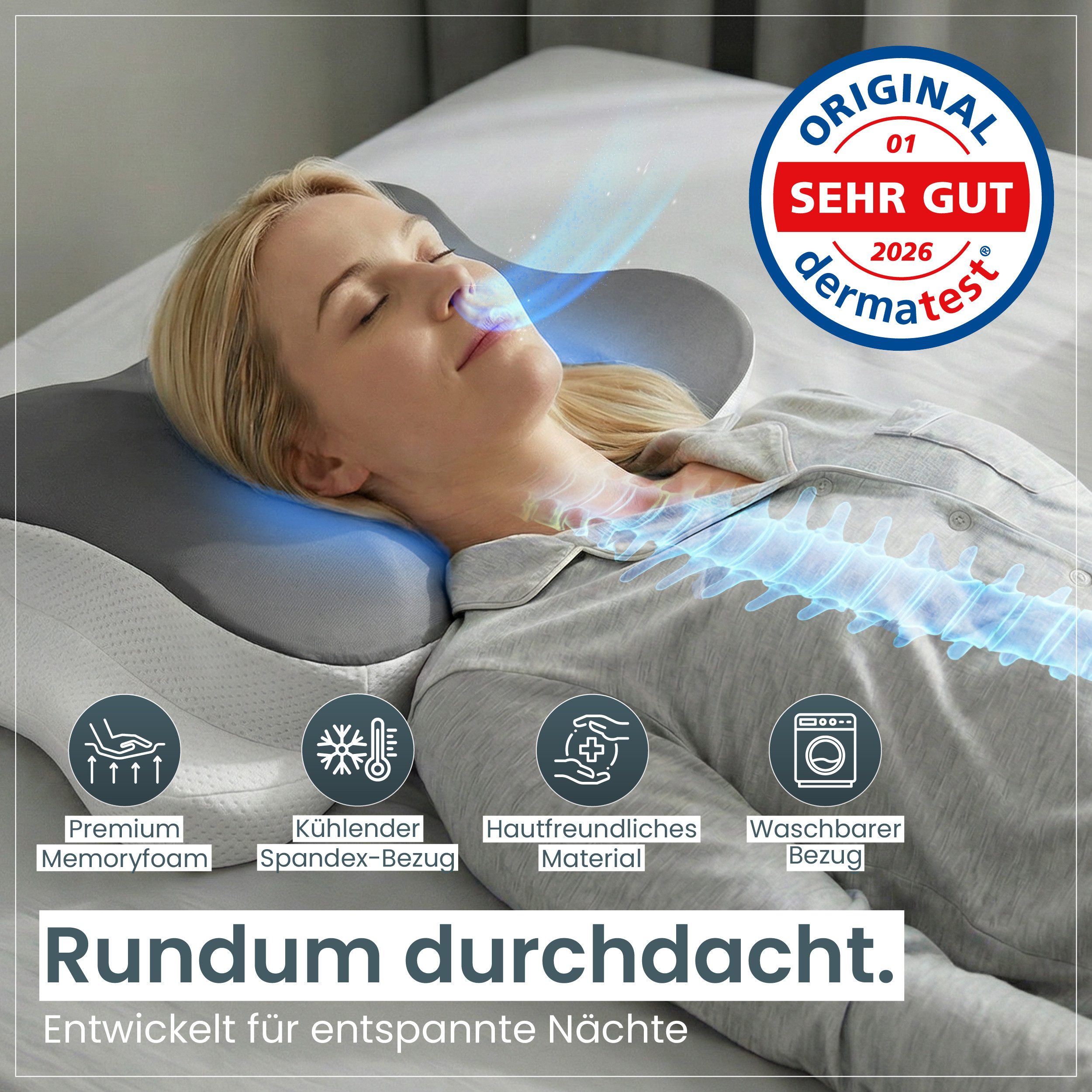 Gentle North Nackenstützkissen Gentle North Ergonomisches Nackenstützkissen aus Memory-Schaum – Bild 3 von 5