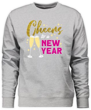 Shirtracer Sweatshirt Cheers to a new year (1-tlg) Silvester Erwachsene