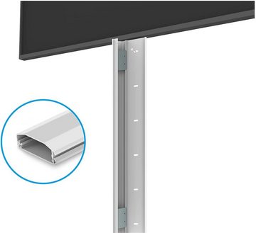 PureMounts Kabelkanal mit Klebeband + Schrauben/Dübel, aus Aluminium, Länge: 50cm, Breite 6cm, Farbe: weiß