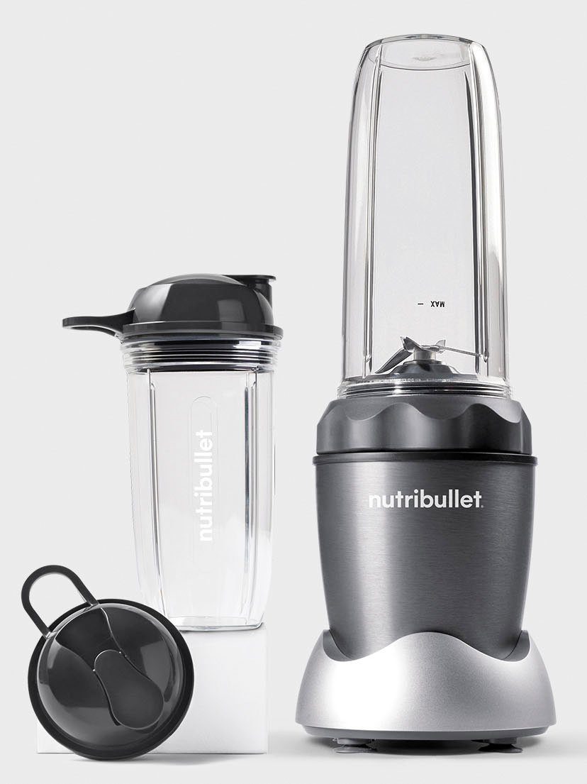 nutribullet Smoothie-Maker NB100DG, 1000 W, Standmixer, Multifunktionsmixer  inkl. 2 To-Go Trinkbecher, Dunkelgrau