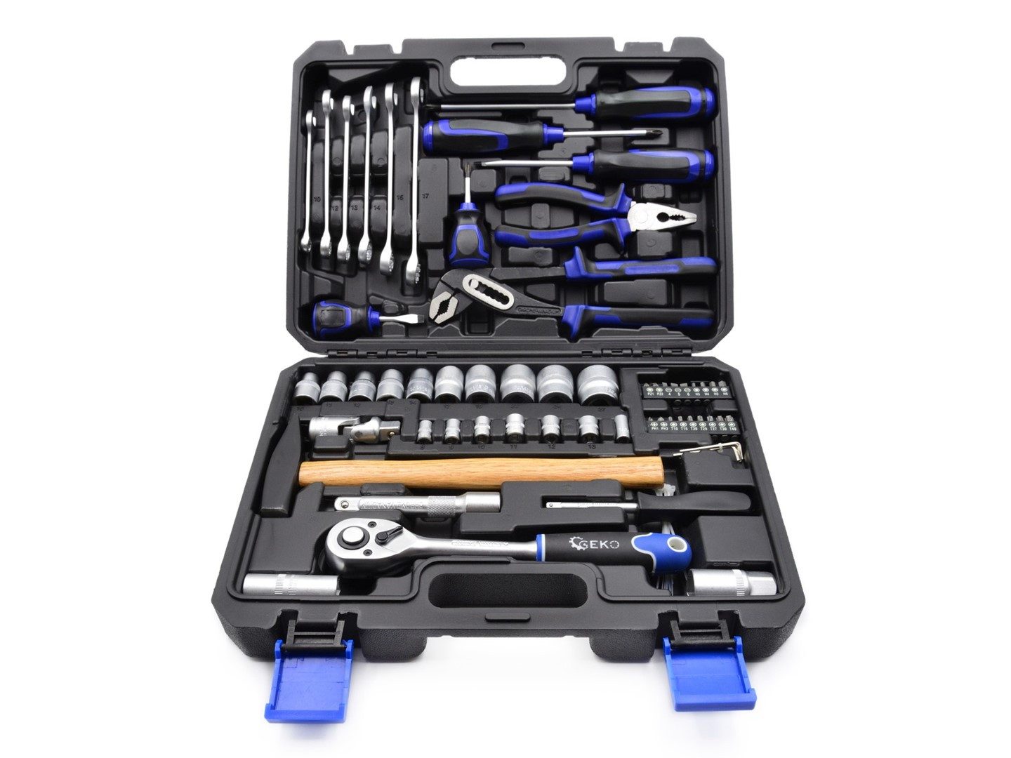 TRIZERATOP Werkzeugset 66 Teilig Werkzeug Set Werkzeugkoffer, Hammer, Zange, Schlüssel, (Werkstatt, Garage, Hobby, Keller)