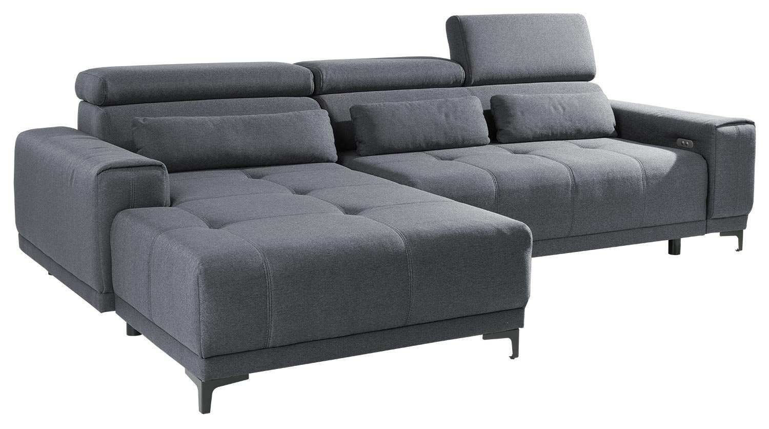 Webstoff, cm x Sitztiefenverstellung, Grau, elektrische x CANDIA, 177 LIV'IN 77 276 BxHxT Sofa