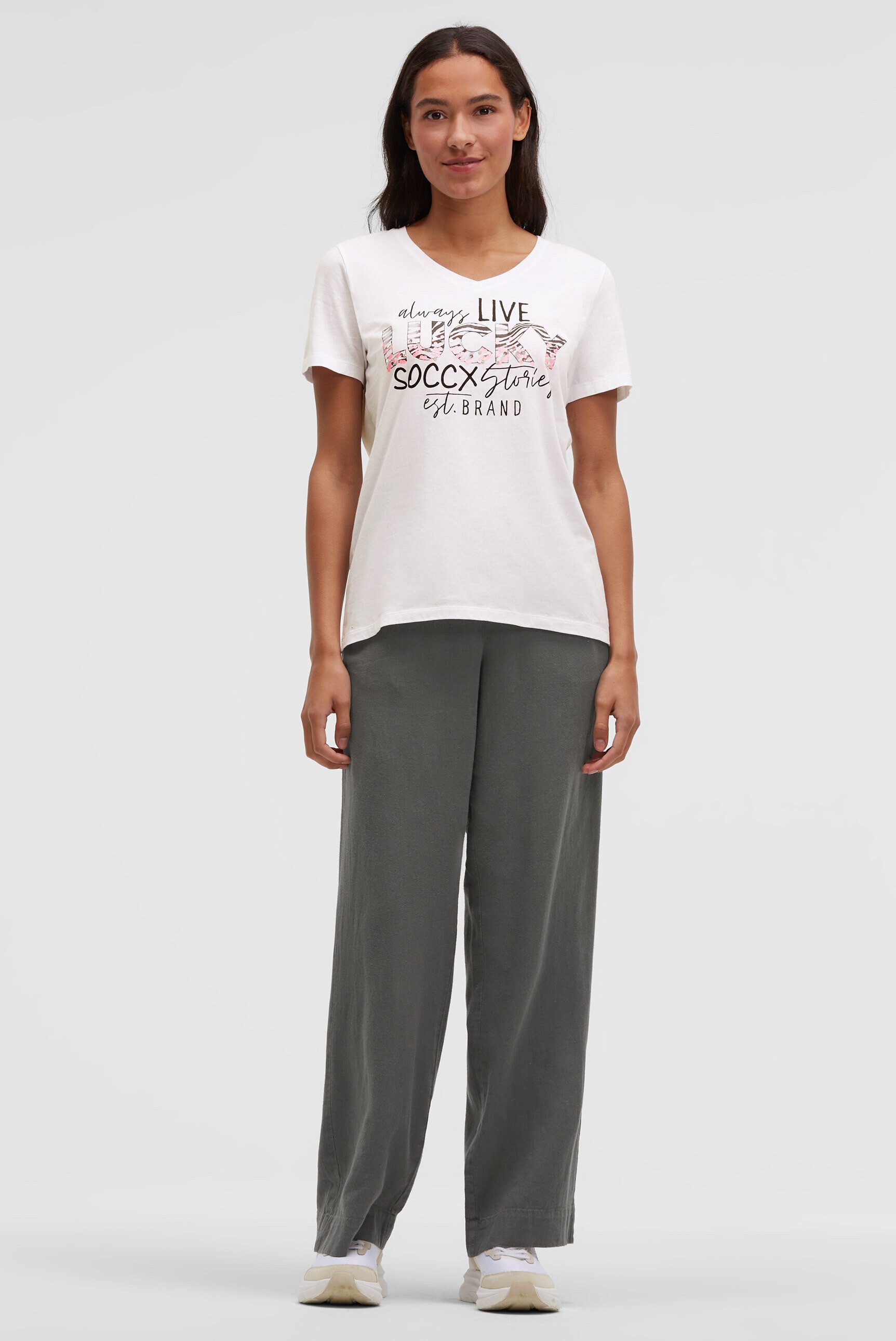 SOCCX V-Shirt aus Baumwolle