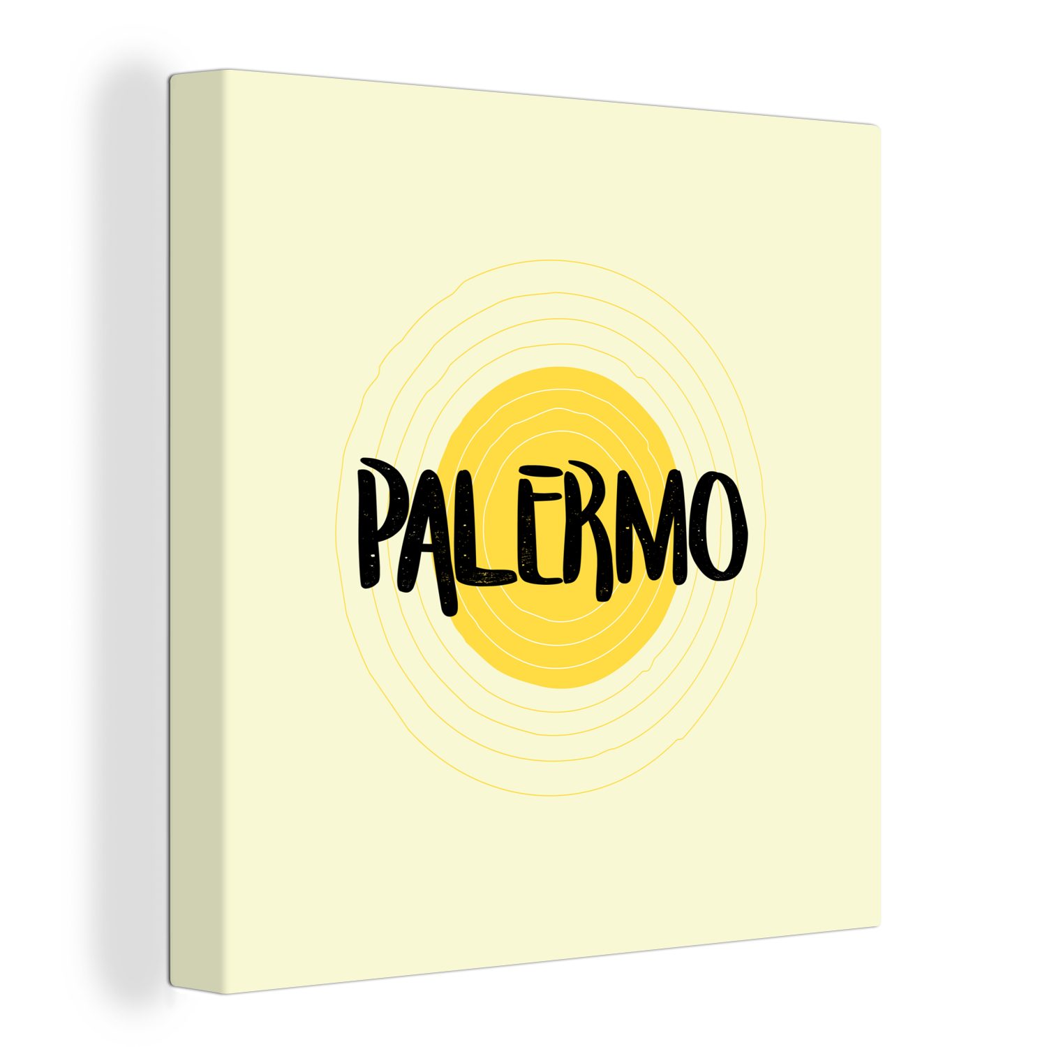 OneMillionCanvasses® Leinwandbild Eine Illustration des Namens des italienischen Palermo, (1 St), Leinwand Bilder für Wohnzimmer Schlafzimmer