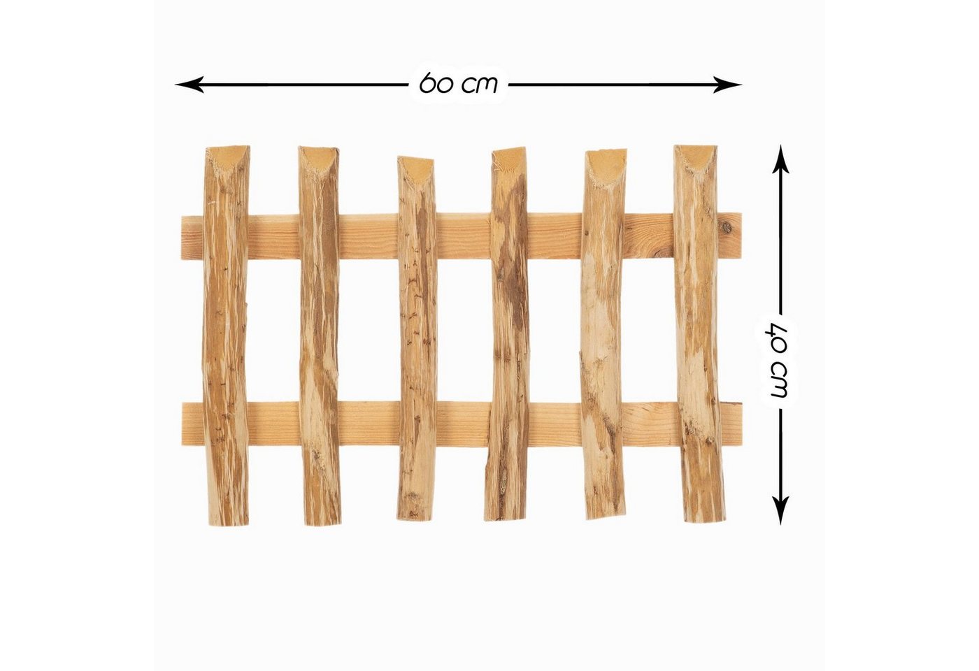 Thumbnail - BooGardi Beetumrandung Beeteinfassung Holz, LxH: 60x40 cm, Beetbegrenzung Holz Gartenzaun Zaun Baumumrandung