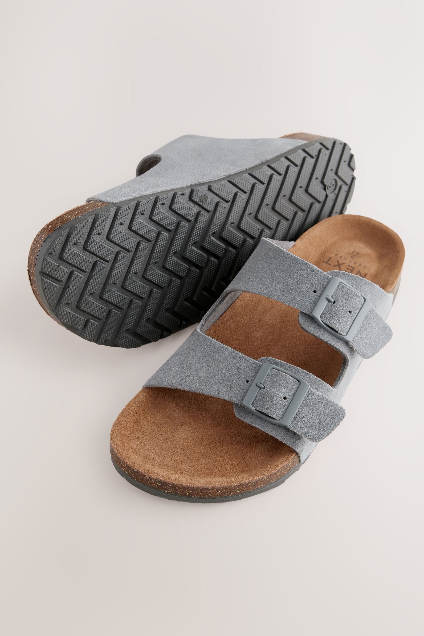 Next Ledersandalen mit zwei Schnallen Pantolette günstig online kaufen