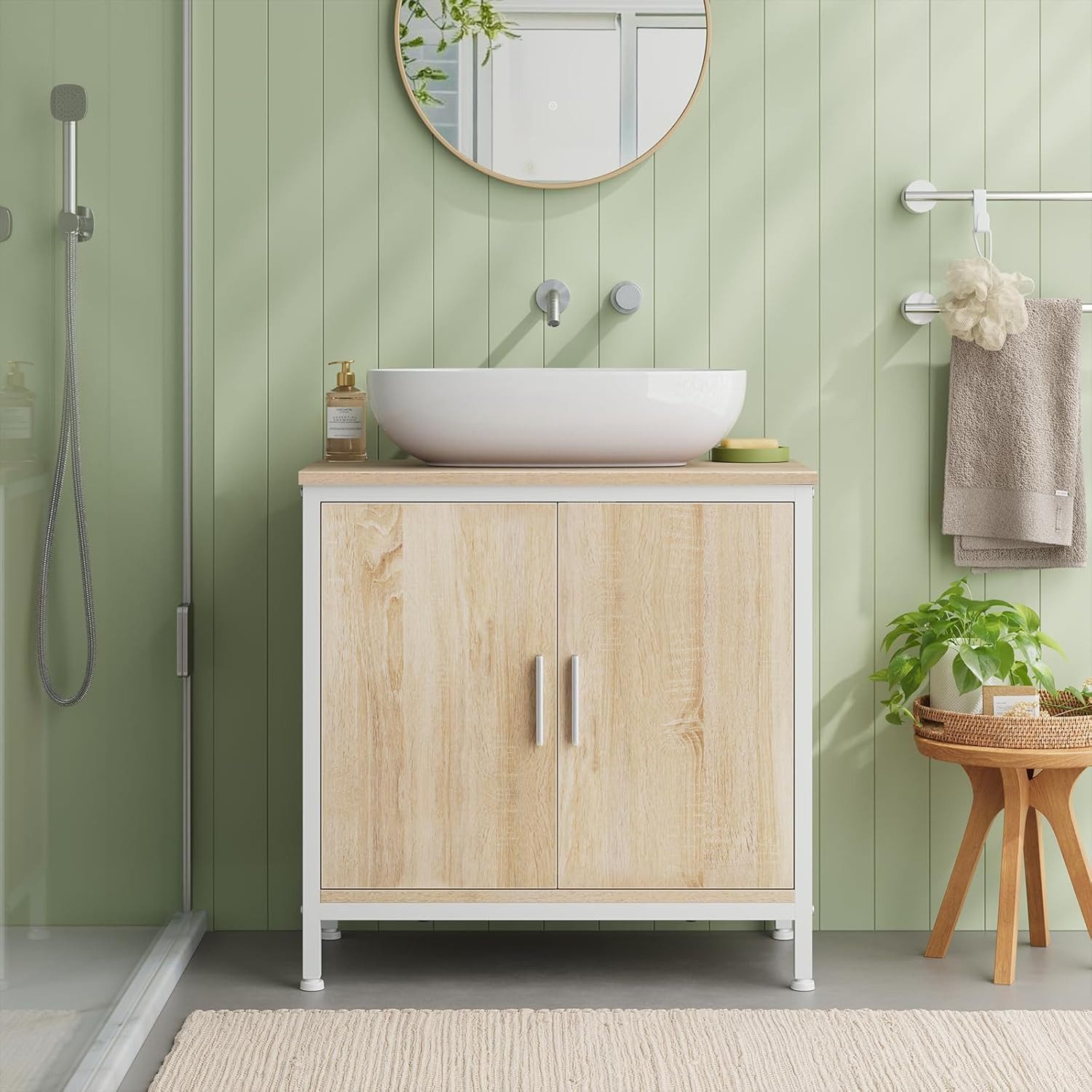 EUGAD Waschbeckenunterschrank (1-St) 60x60x30 cm aus Holzwerkstoff Metall günstig online kaufen