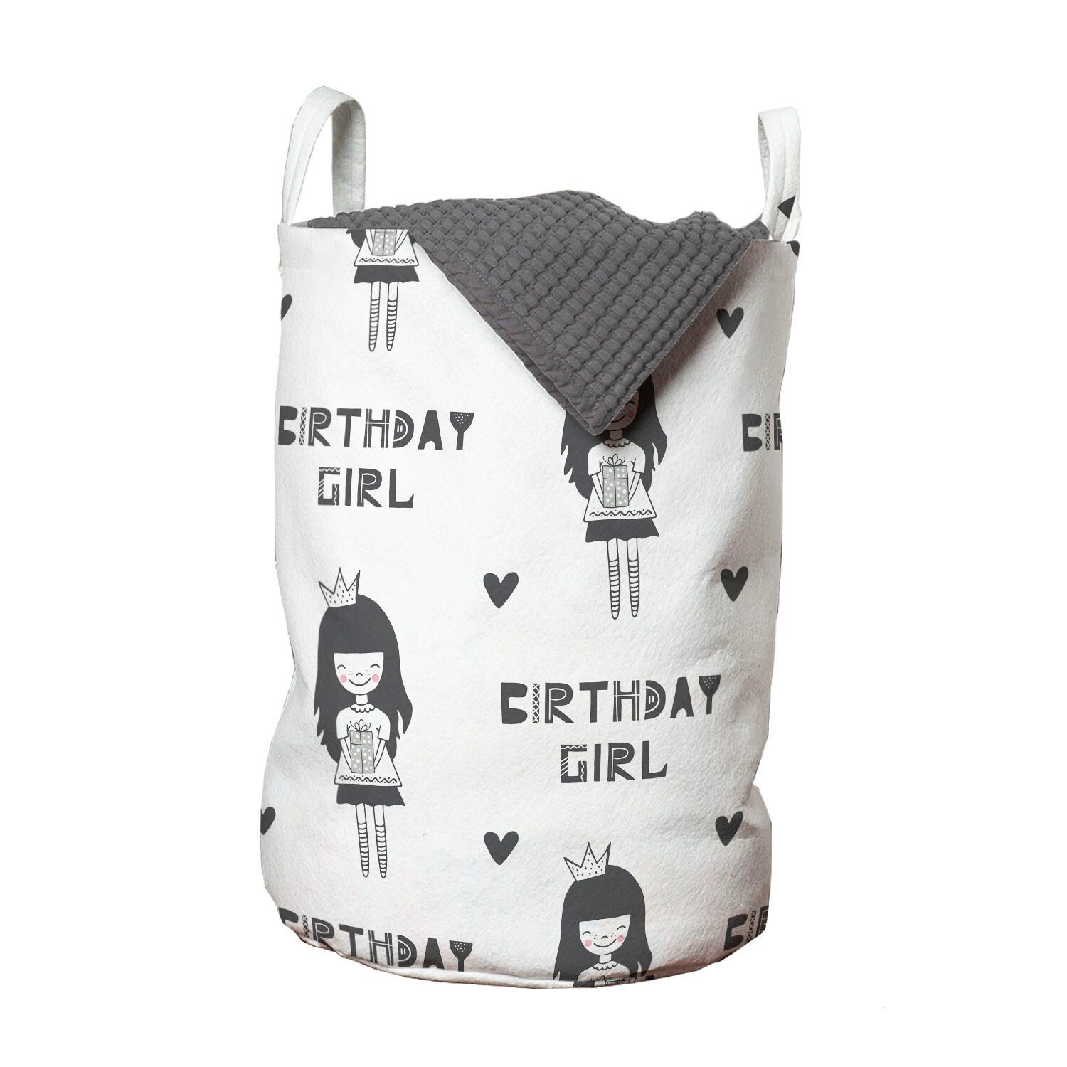 Abakuhaus Wäschesäckchen Wäschekorb mit Griffen Kordelzugverschluss für Waschsalons, Geburtstag Kleines Mädchen mit Geschenk-Box