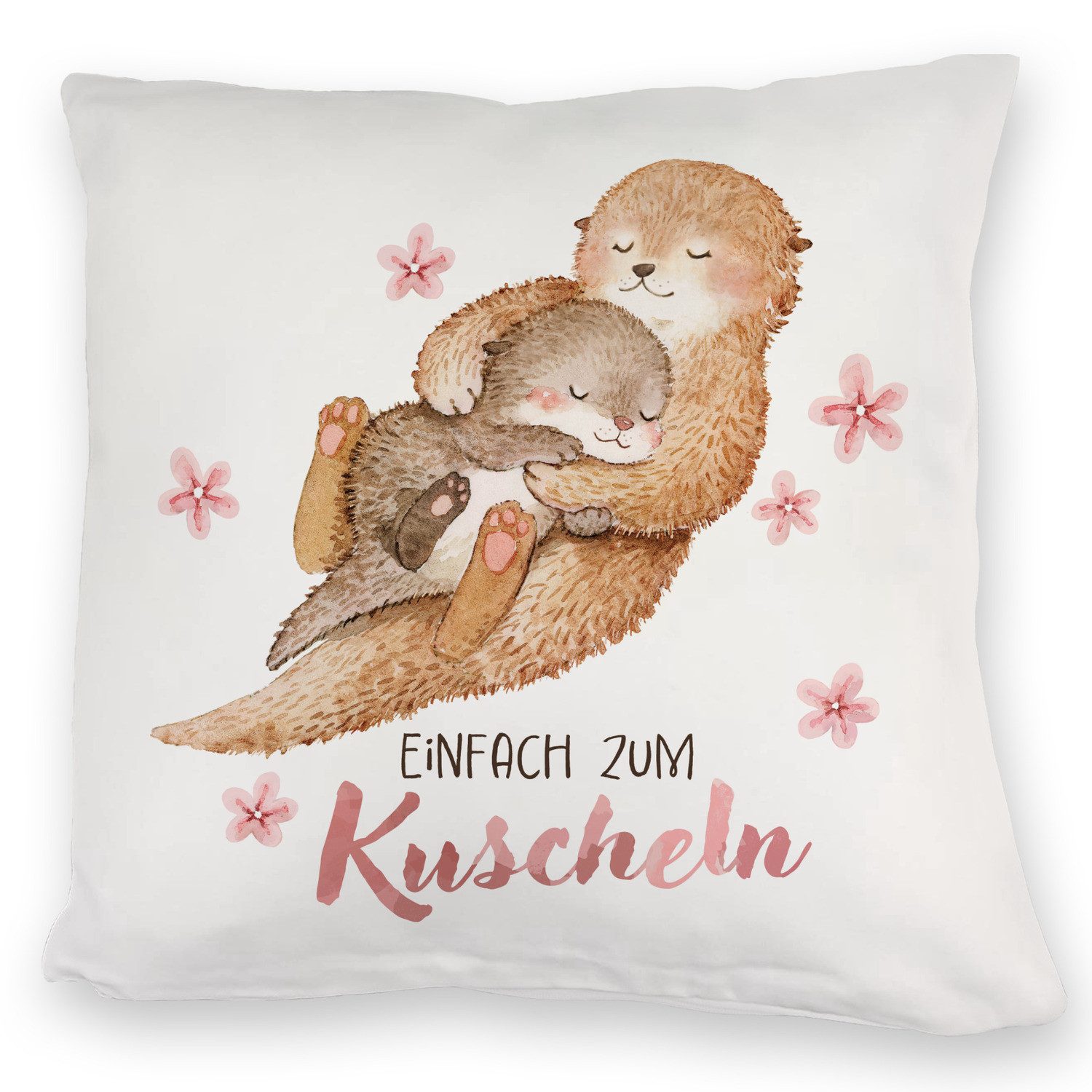 speecheese Dekokissen Otter Baby und Mutter Kuschelkissen mit Spruch Einfac günstig online kaufen