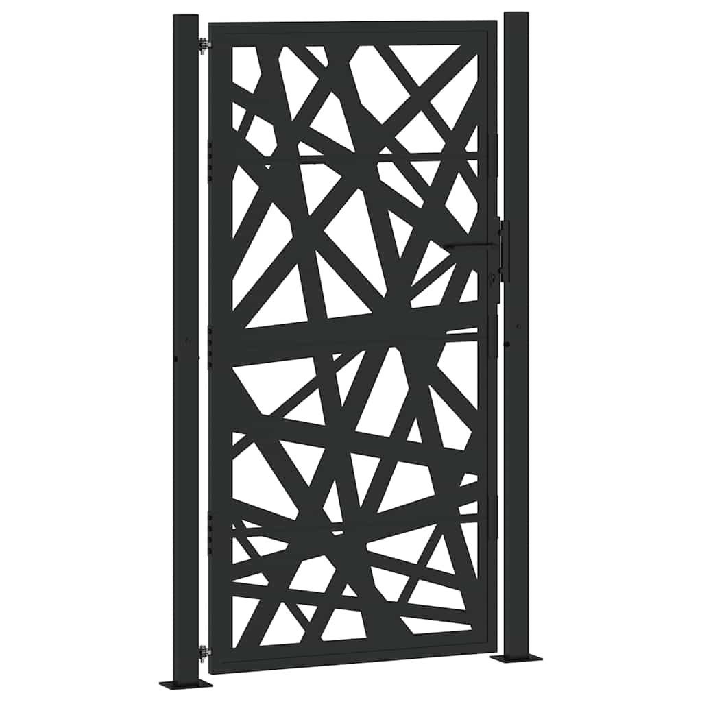 Thumbnail - vidaXL Gartentor, Gartentor Schwarz 105x180 cm Stahl Lichtdesign