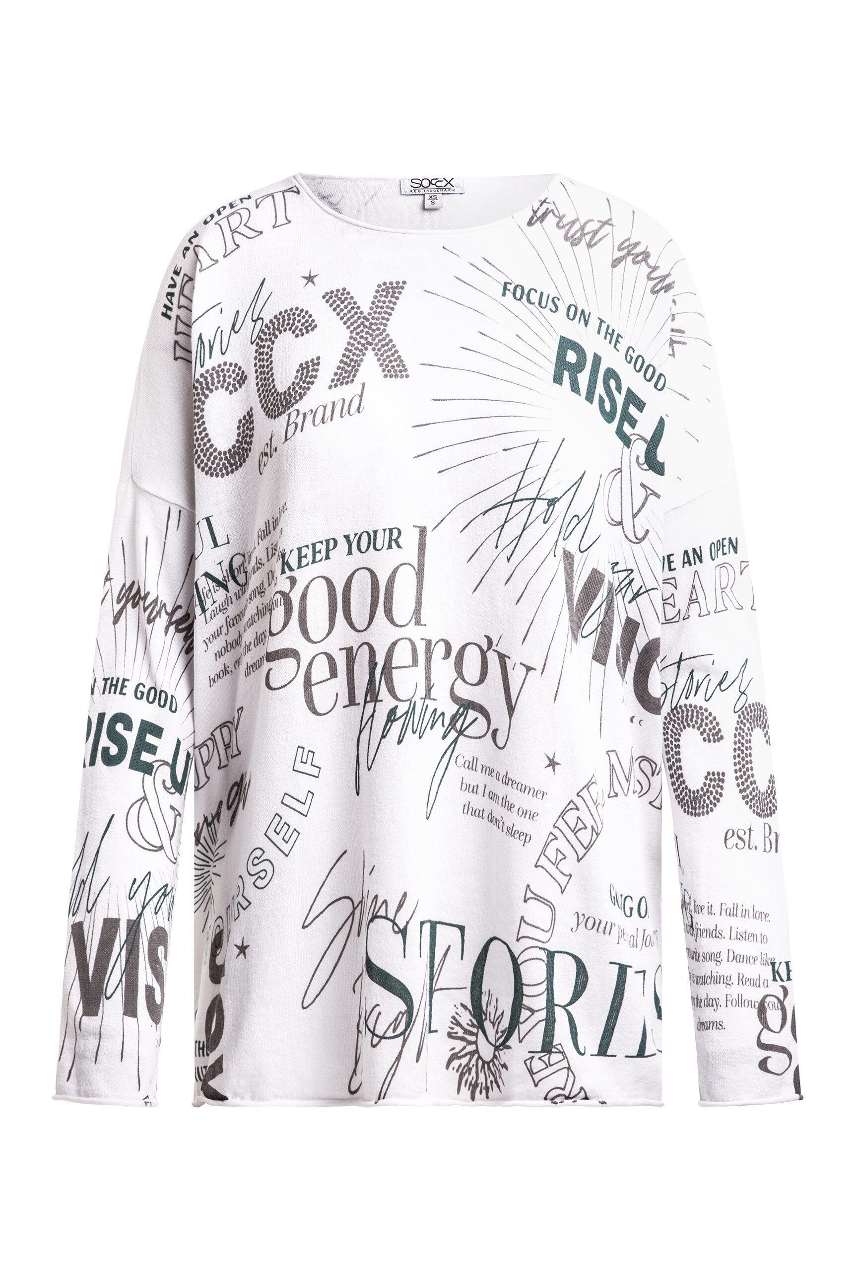 SOCCX Rundhalspullover mit Rollsäumen günstig online kaufen