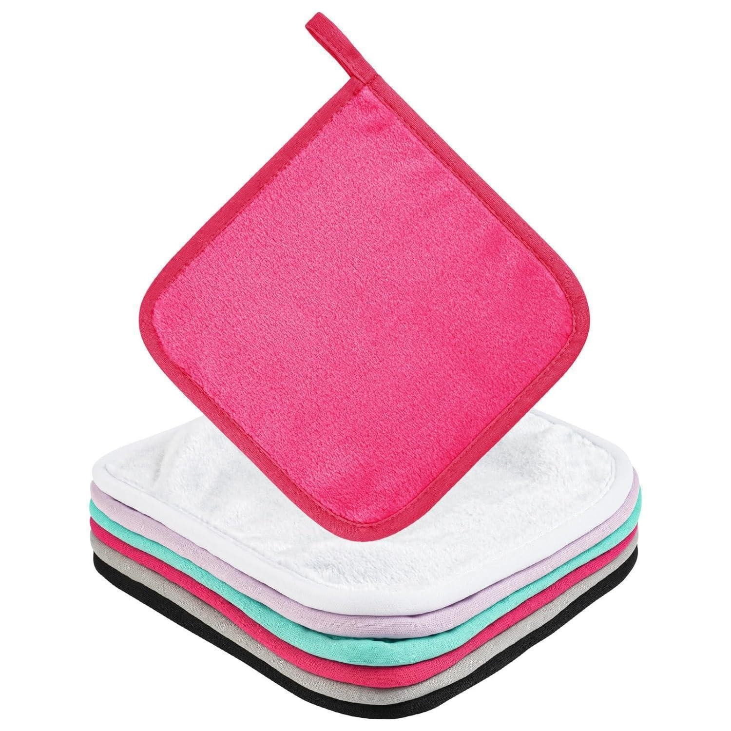 LuxusKollektion Kosmetiktücher Abschminktuch Mikrofaser 20x20 cm wiederverwendbar 6 Stück Mehrfarbig