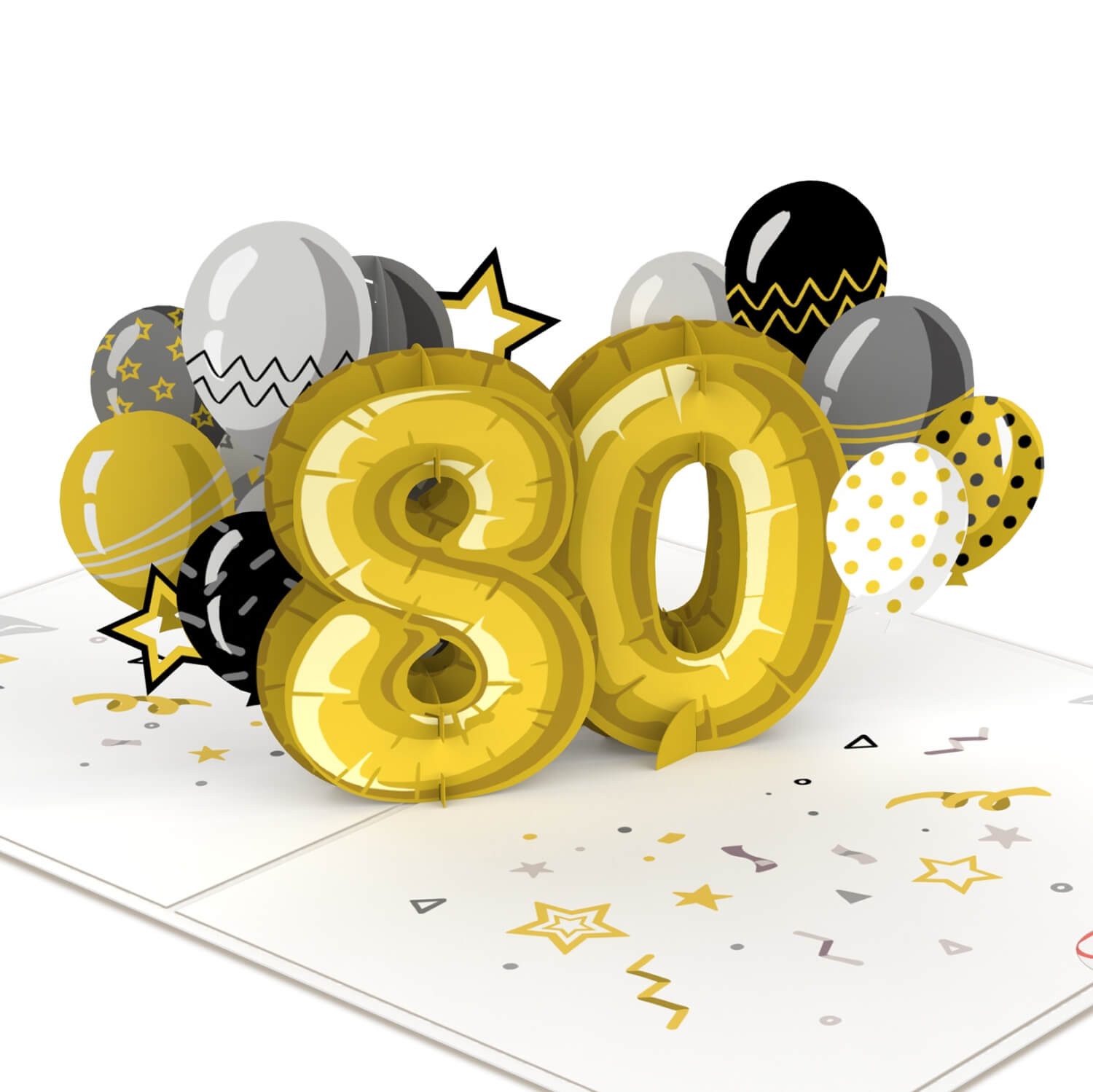 papercrush Geburtstagskarte 80. Geburtstag Pop-Up Karte
