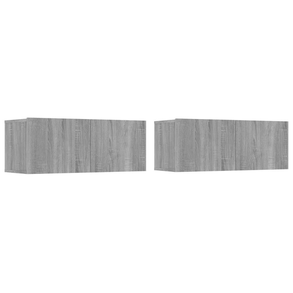 Vidaxl Tv-schränke 2 Stk. Grau Sonoma 80x30x30 Cm Holzwerkstoff günstig online kaufen