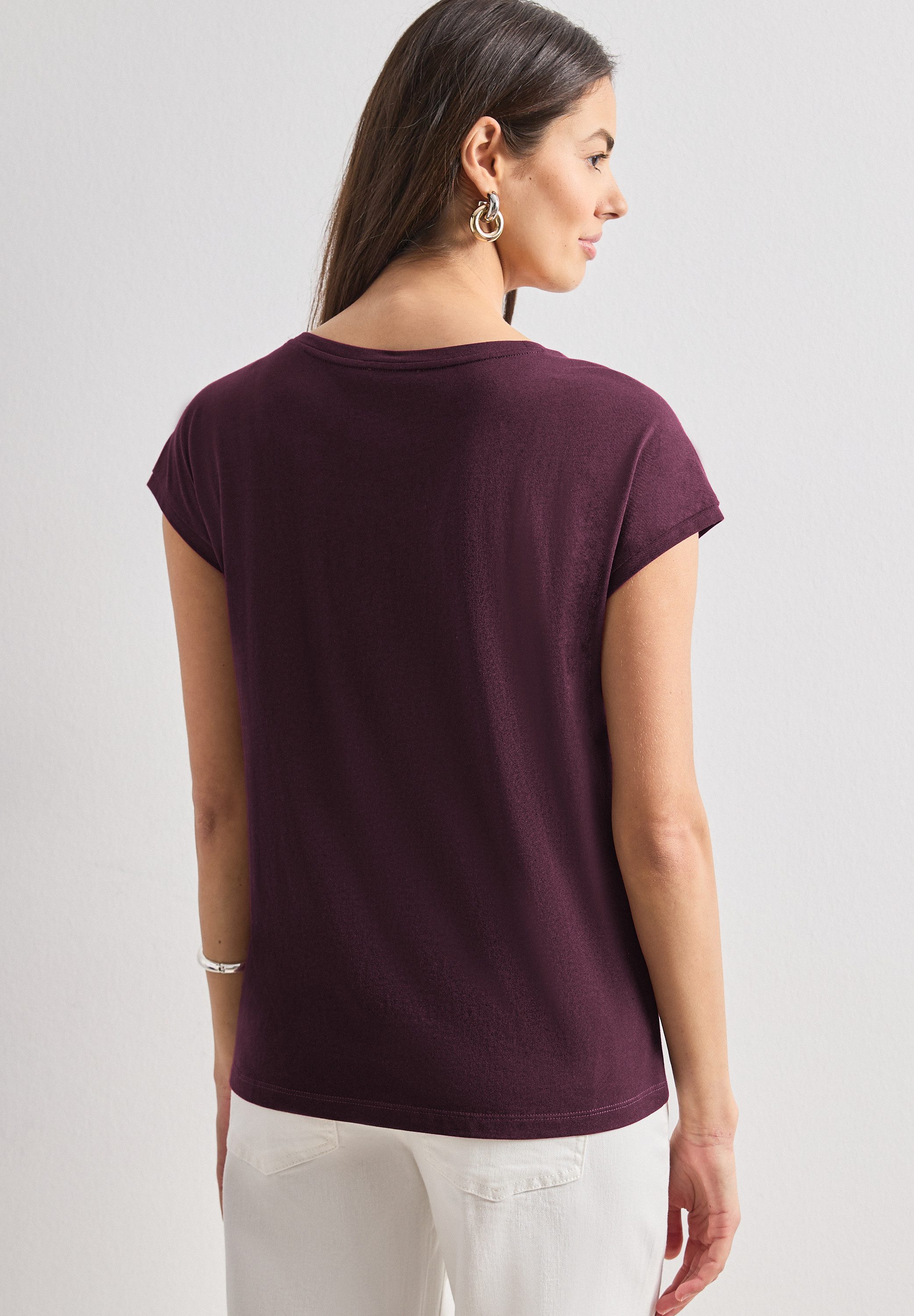 STREET ONE Print-Shirt aus softem Materialmix