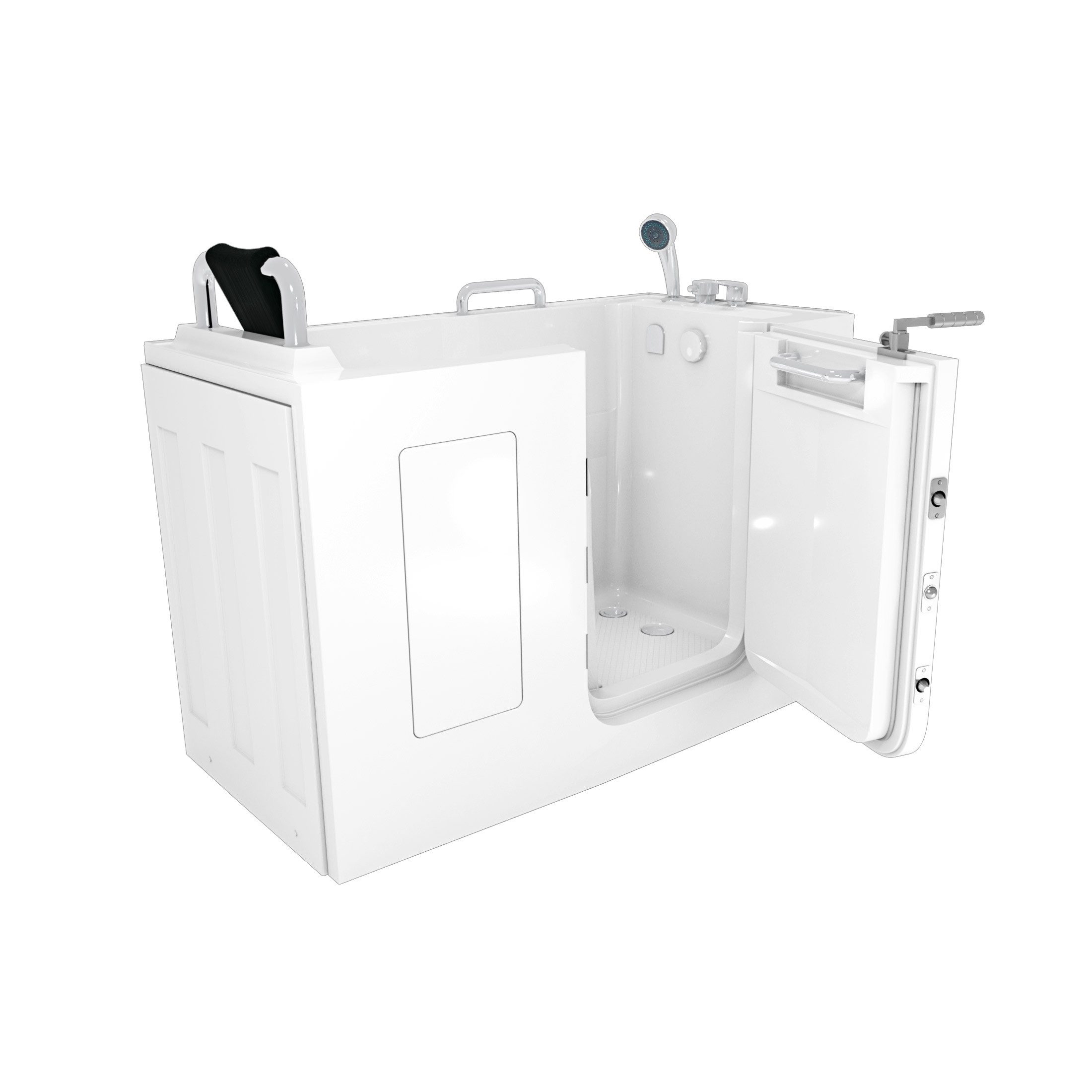 AcquaVapore Badewanne Sitzbadewanne Senioren Wanne mit Tür S07-C-R 140x76cm, (1-tlg), mit Ablaufgarnitur