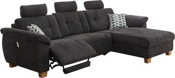 Jockenhöfer Gruppe Ecksofa Savona L-Form, jeweils mit USB-Ladestation an der Armlehne und mit Relaxfunktion