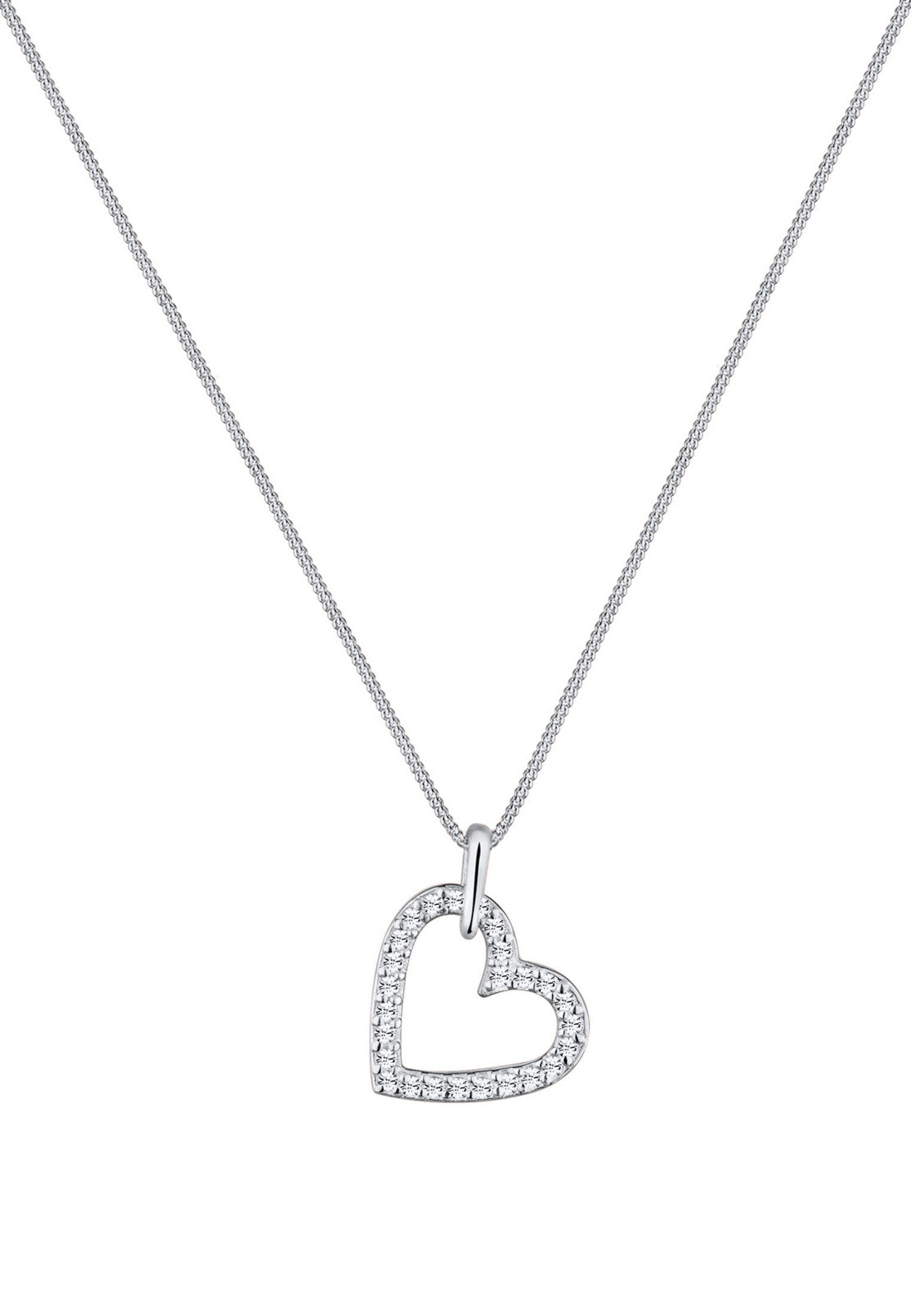 Elli Collierkettchen Herz Anhänger 925 Silber, mit Kristallen von Swarovski®