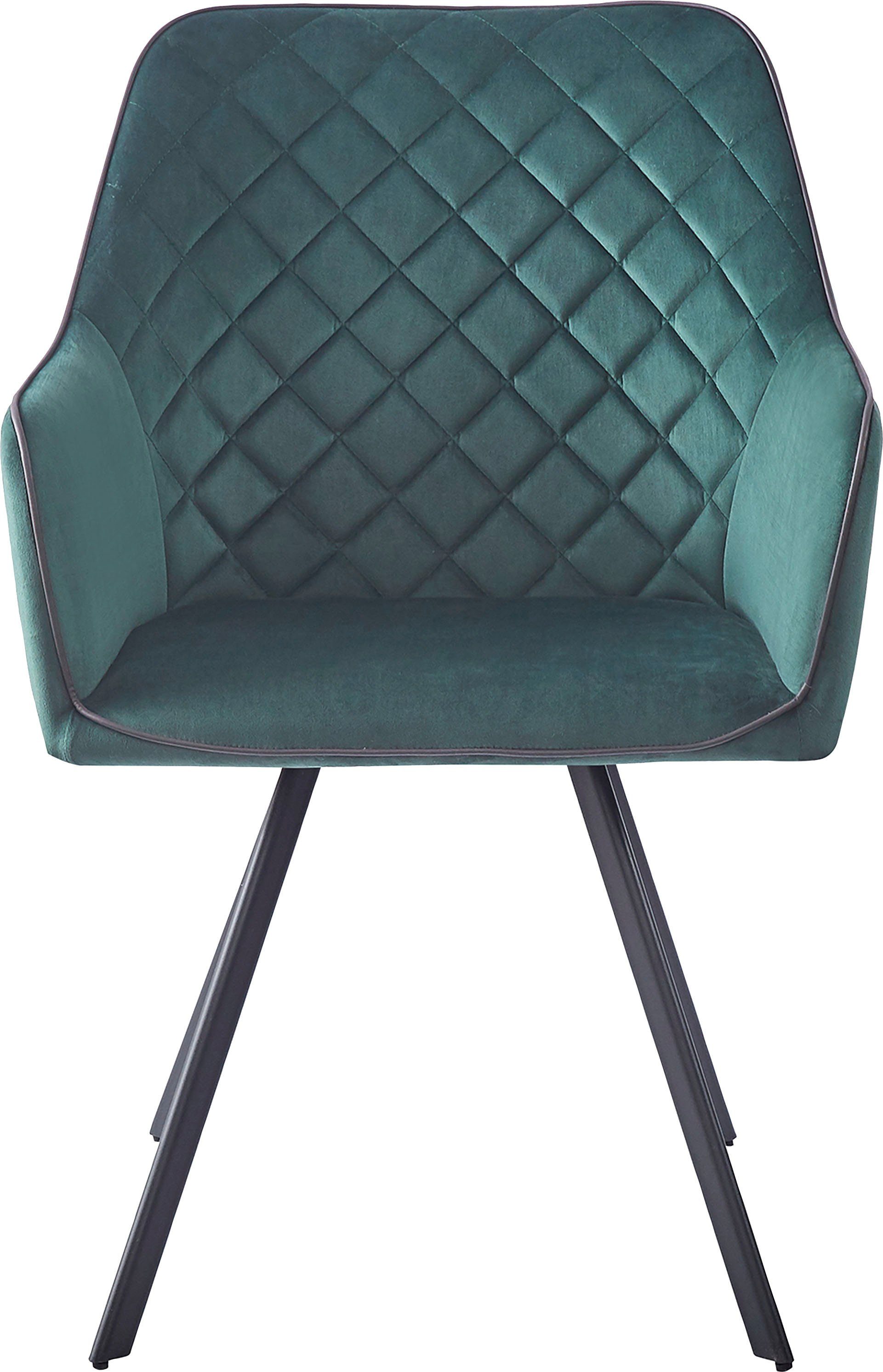 Polsterstuhl Grün aus Amber 125 Samt | Stuhl (1 Kayoom St), Grün