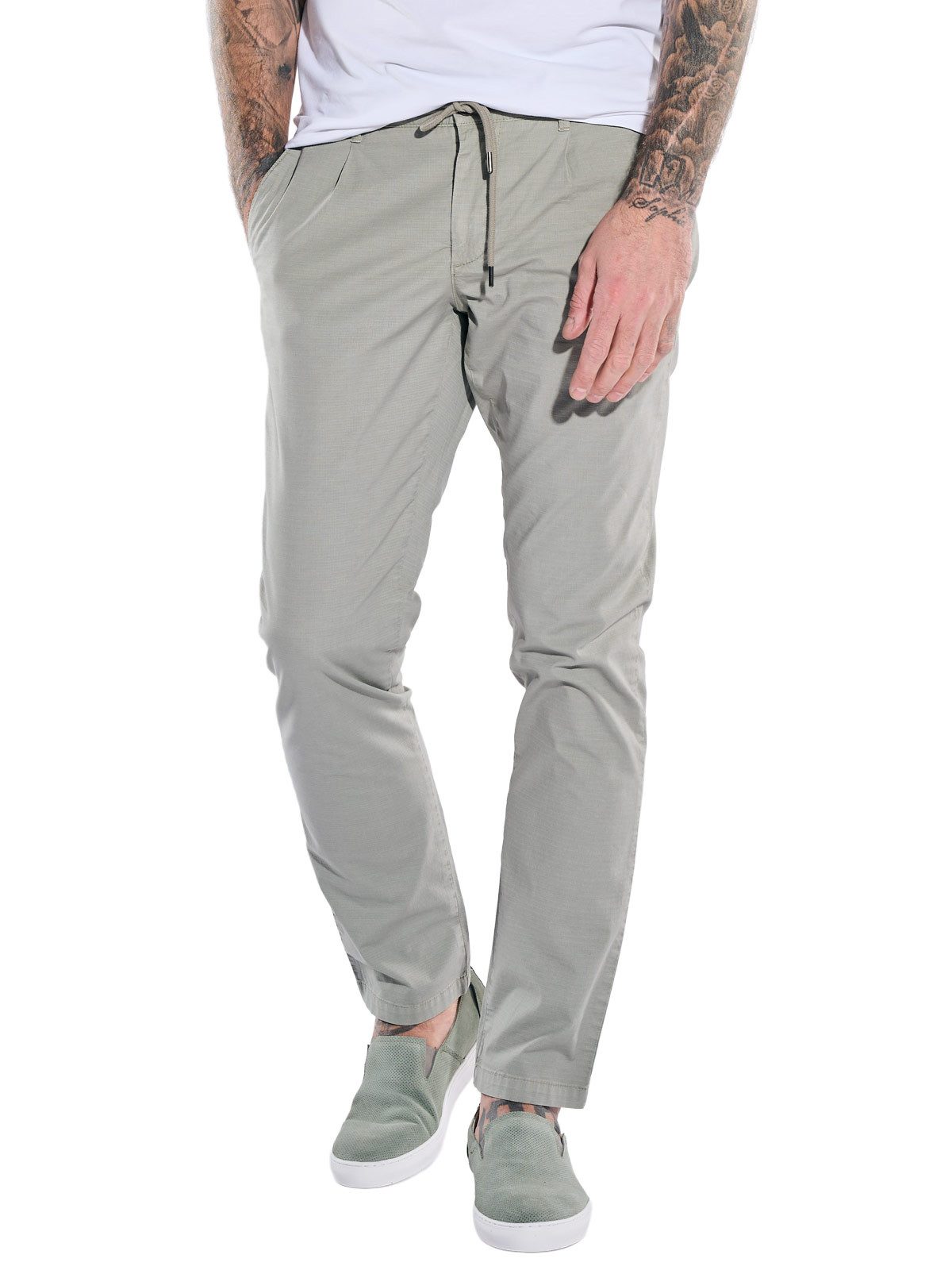 emilio adani Chinohose Herren Chino mit Tunnelzug, Hellgruen
