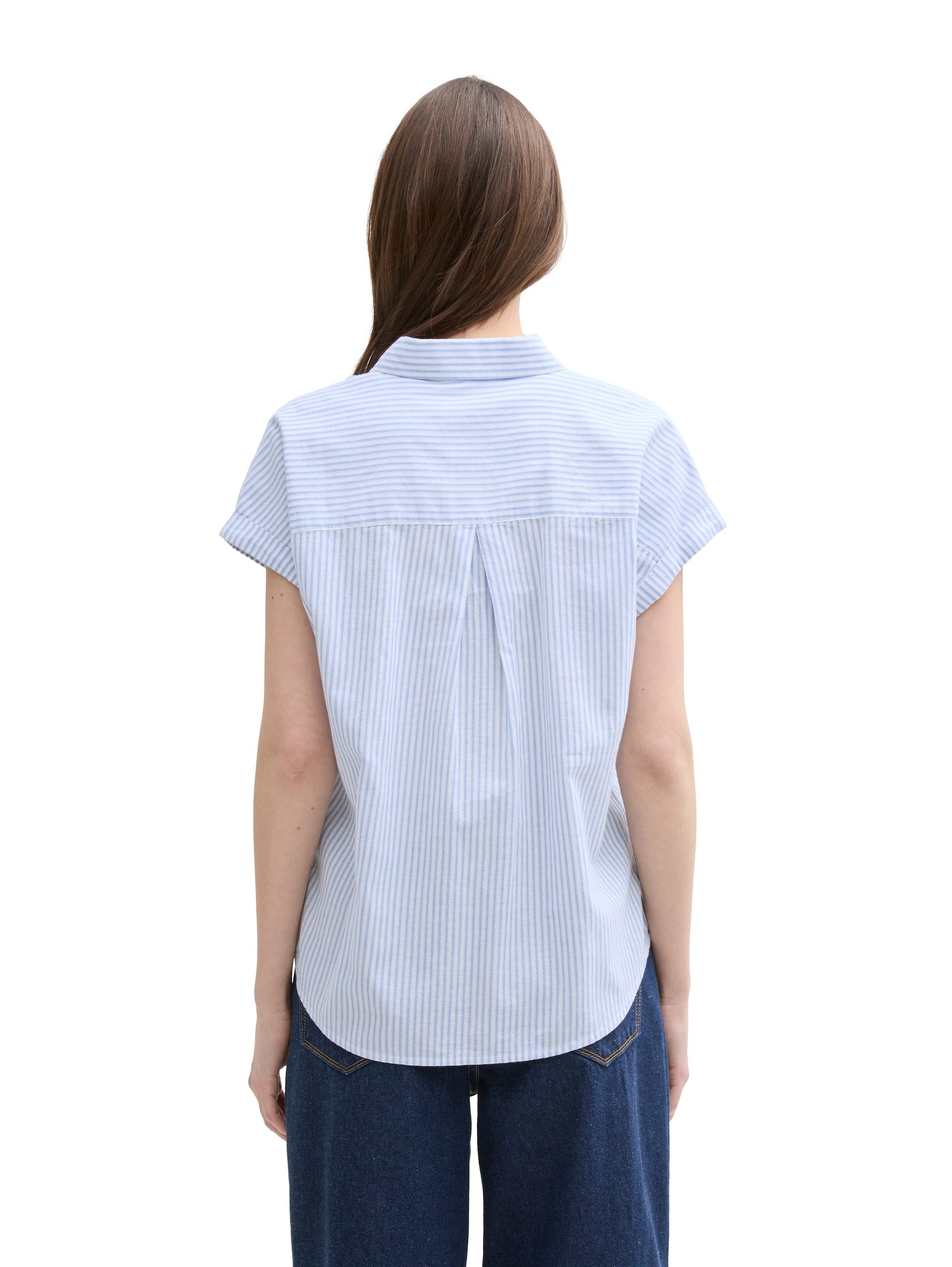 TOM TAILOR Denim Kurzarmbluse mit Streifen-Design günstig online kaufen