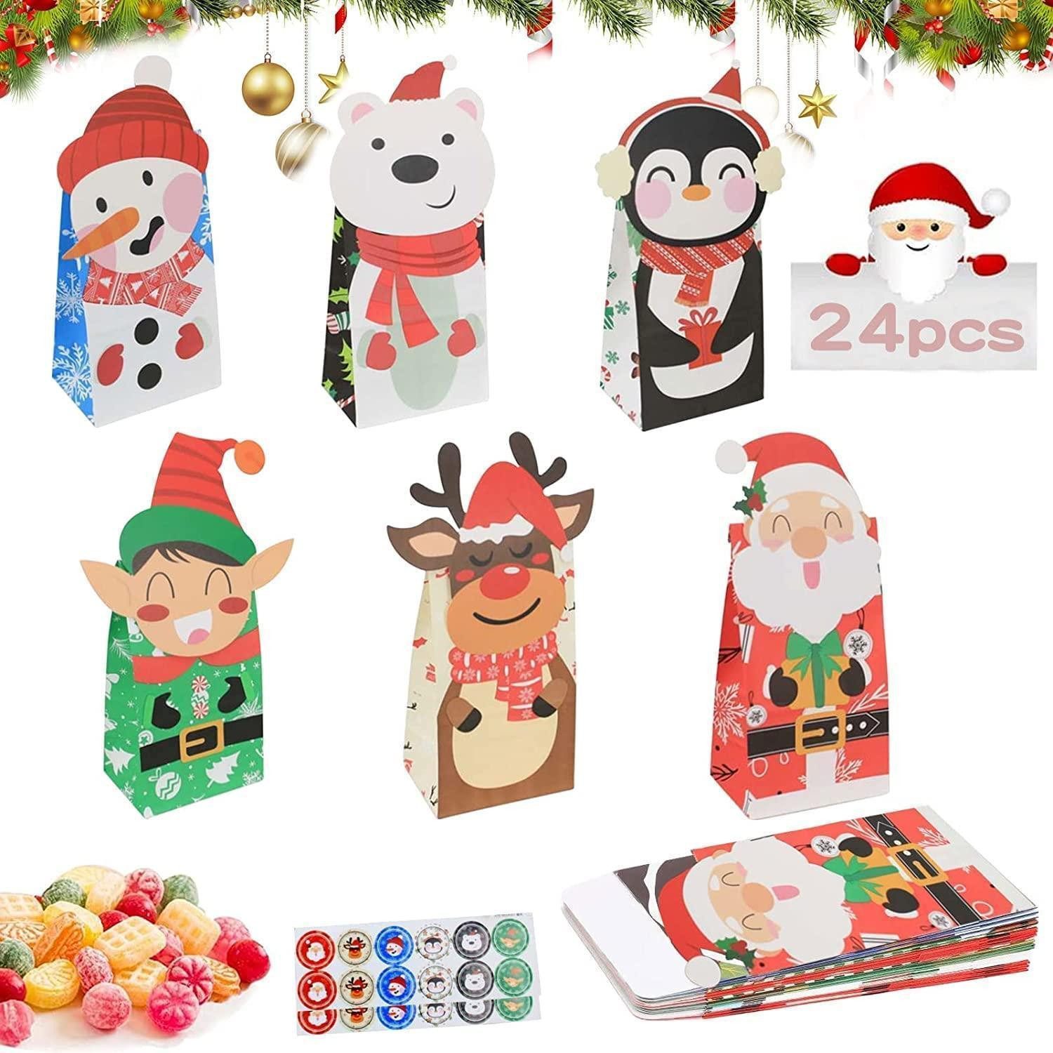 LuxusKollektion Geschenktüten Geschenktüten Weihnachten 24 Stk. Adventskalender Bastelset