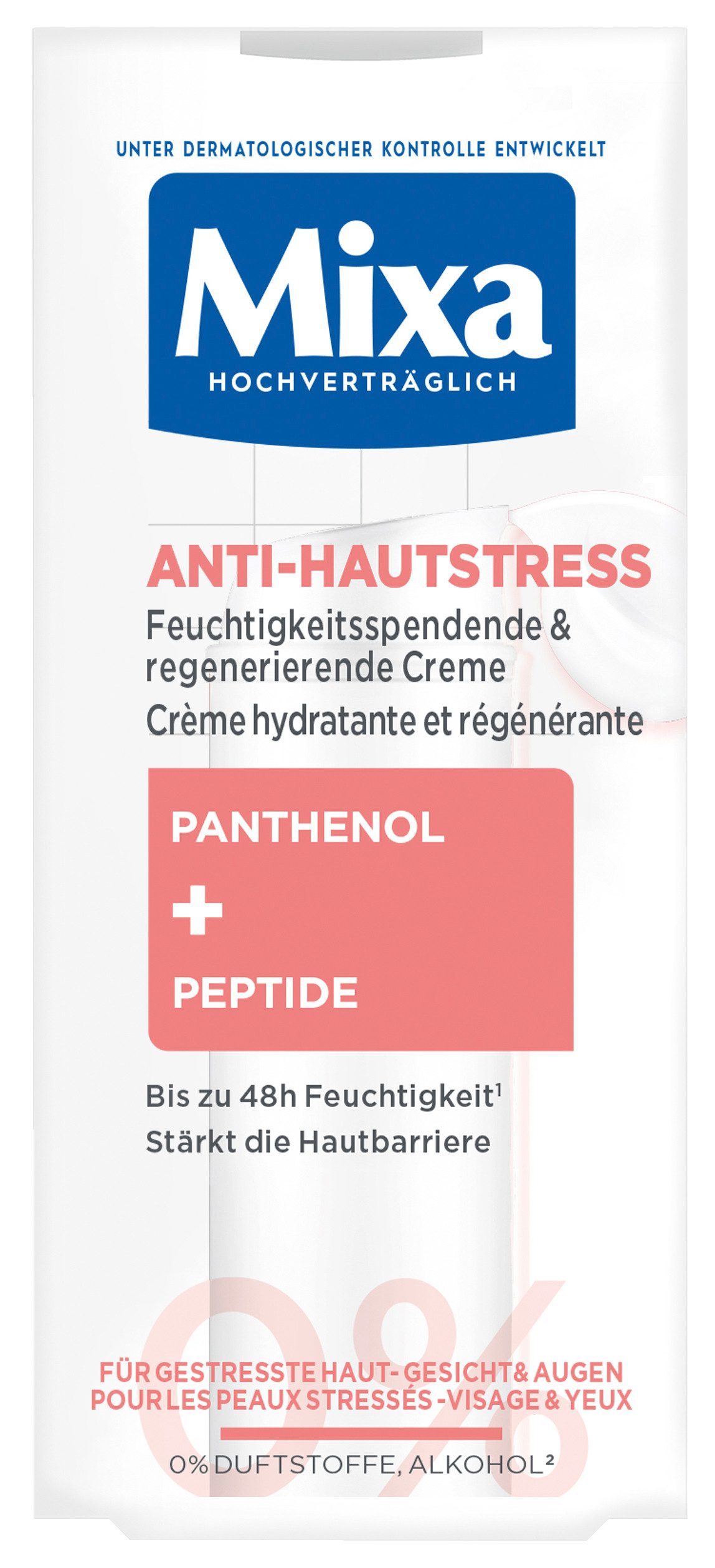 Mixa Gesichtsemulsion MIXA ANTI-HAUTSTRESS CREME, bis zu 48H Feuchtigkeit, stärkt die Hautbarriere