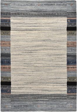 Wollteppich Nebraska 2828, THEKO, rechteckig, Höhe: 10 mm, Handweb-Teppich, reine Wolle, handgewebt, Gabbeh Design, mit Bordüre