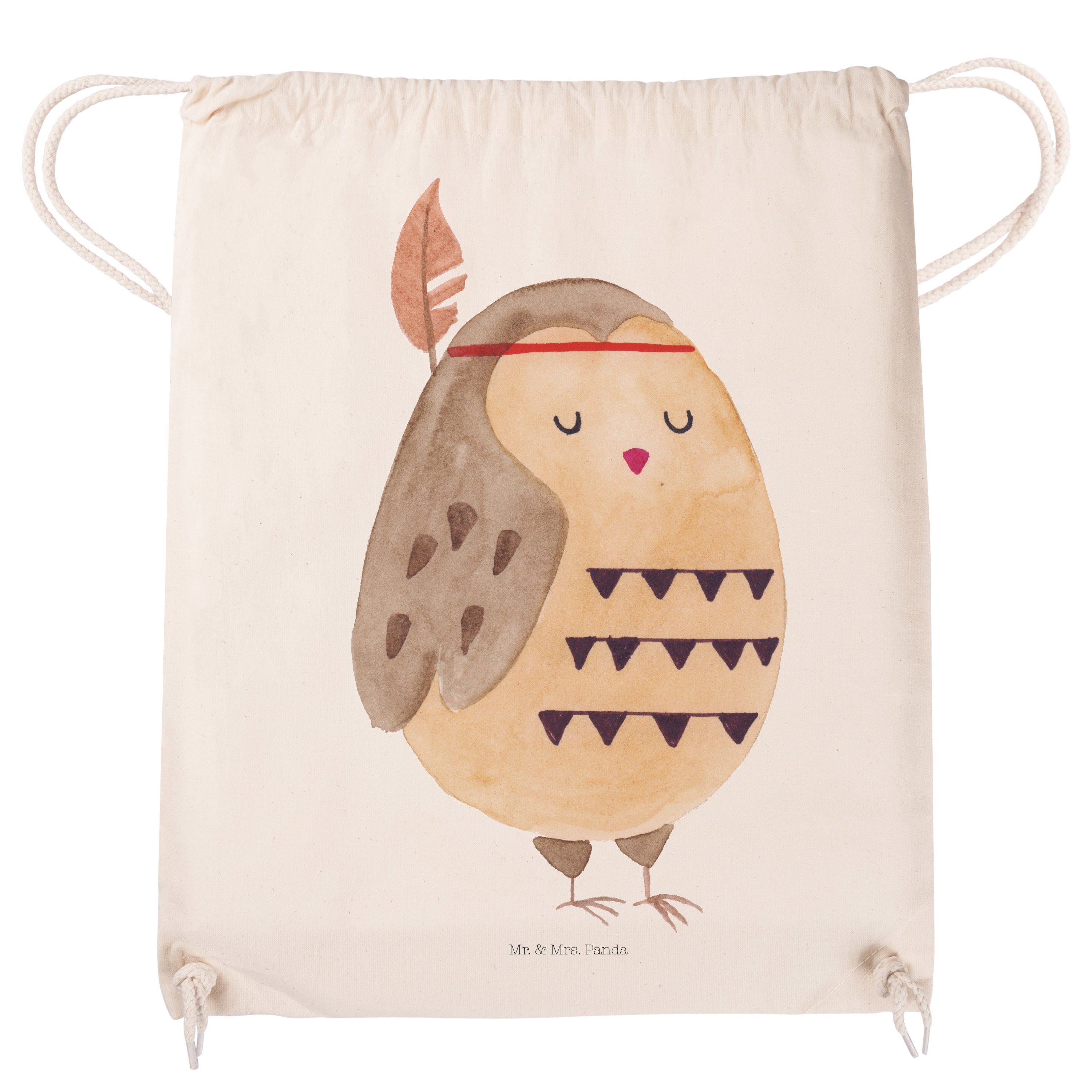 Mr. & Mrs. Sporttasche, Transparent (1-tlg) Sporttasche - Federschmuck - Tasche, Eule Panda Owl, Geschenk