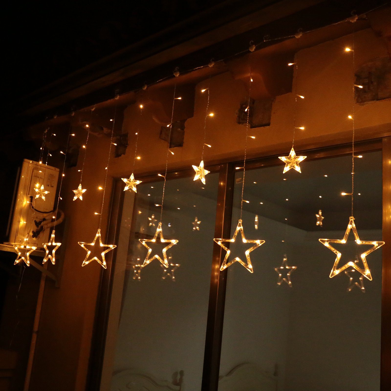 interGo LED-Lichterkette »LED Lichterkette Lichtervorhang Weihnachten  Sternenvorhang 12 große Sterne 8 Modi Wasserdicht IP44 für Innen und Außen  Dekoration« online kaufen | OTTO