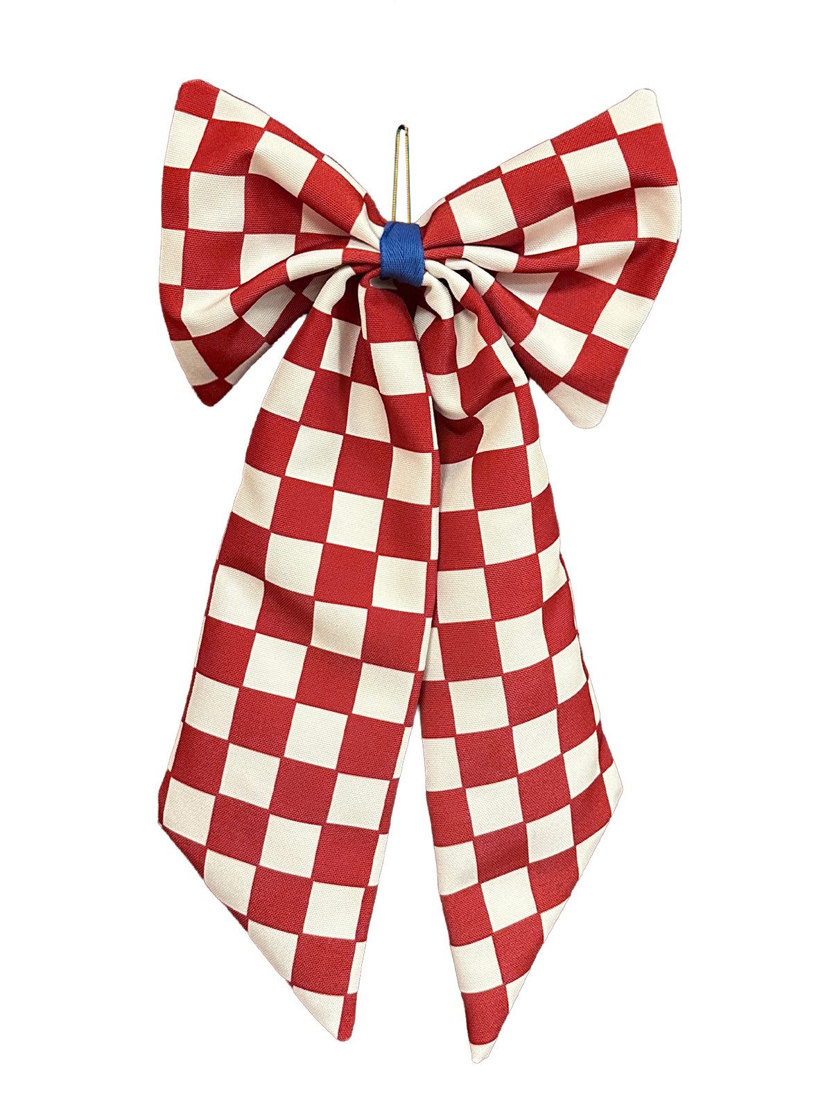 coopz Weihnachtsbaumschleife Weihnachtsschmuck Schleife creme/rot im Karomuster