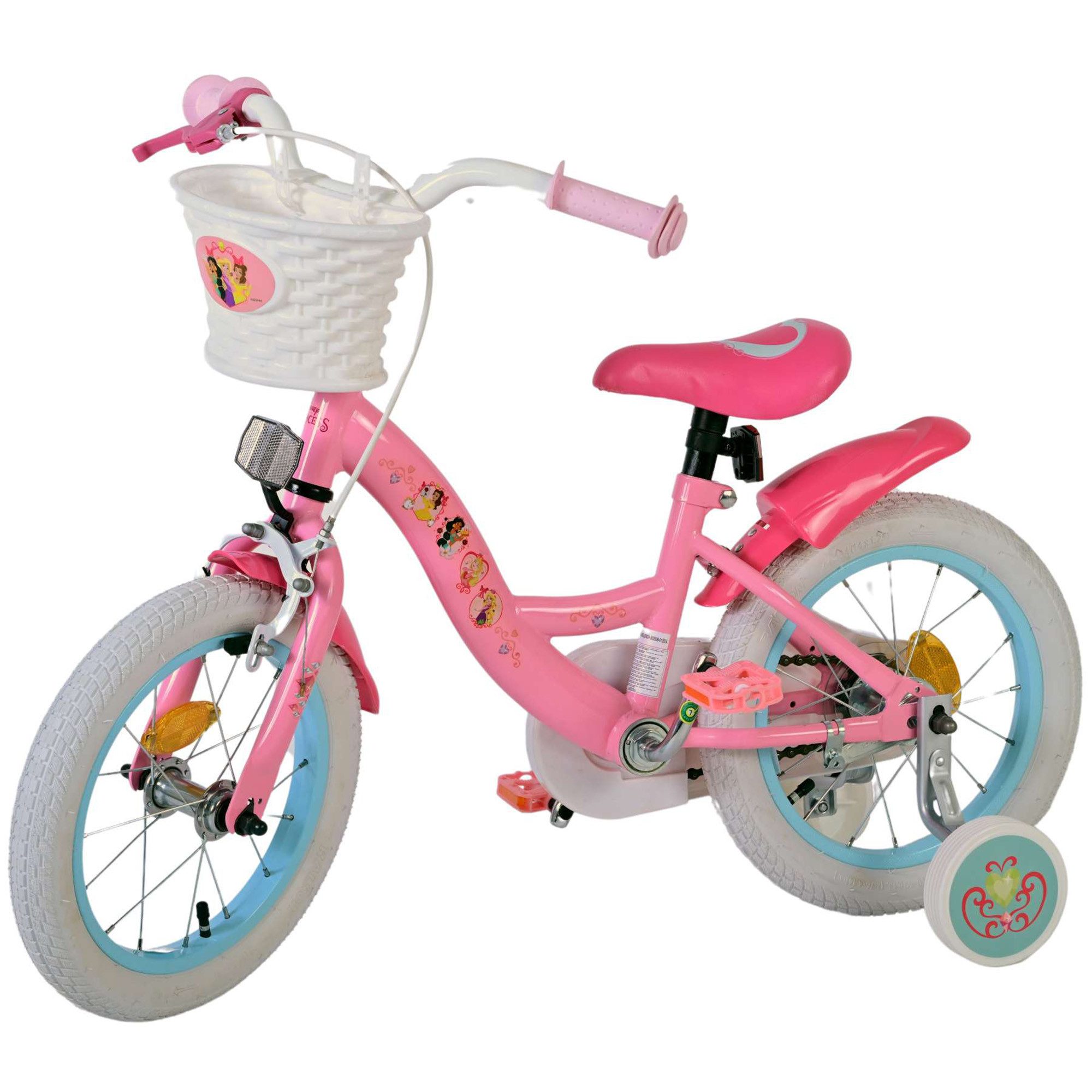 Disney Kinderfahrrad Princess, 1 Gang, ohne Schaltung, Disney Princess Kinderfahrrad 14" Mädchen Jungen 100-115 cm ab 3,5