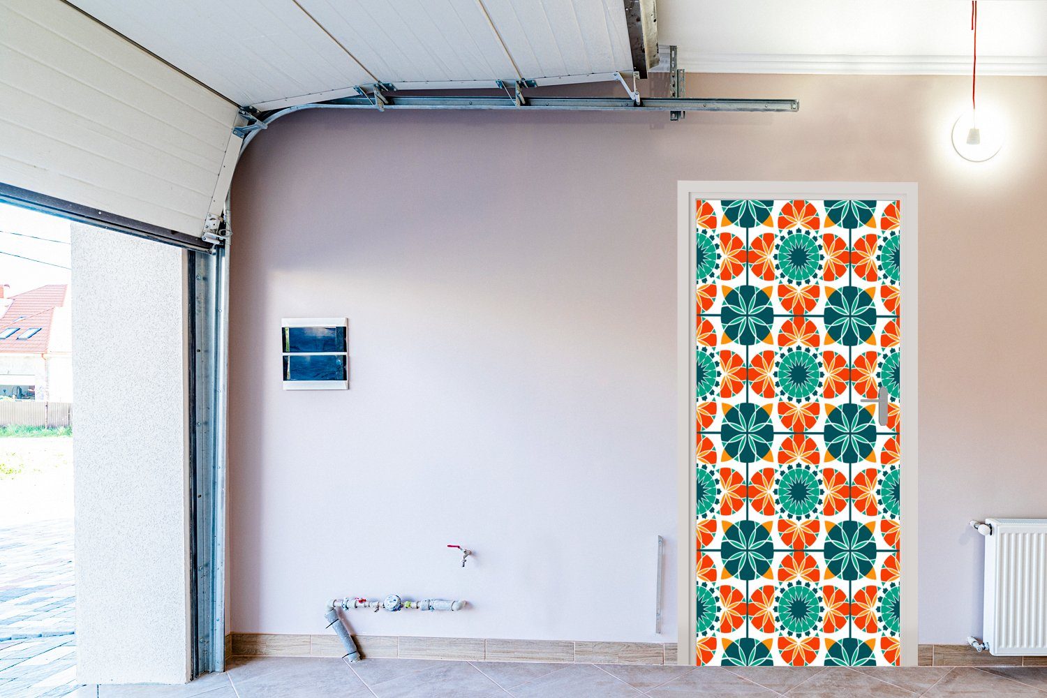 MuchoWow Türtapete Ein symmetrisches Muster (1 aus marokkanischen bedruckt, dem Matt, 75x205 cm Türaufkleber, St), Fototapete Tür, für Mosaik