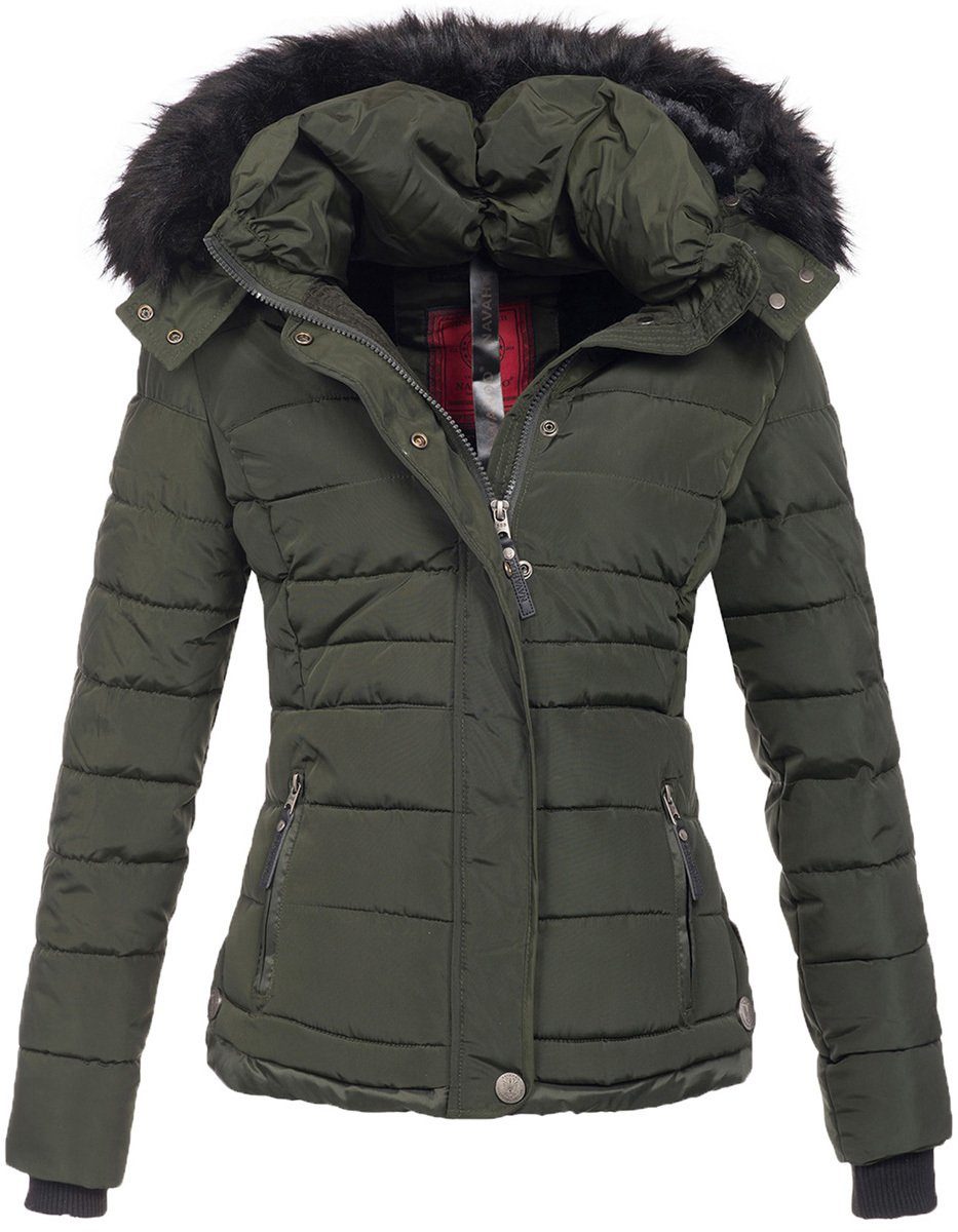 Navahoo Steppjacke Chloe hochwertige Winterjacke mit abnehmbarer Kapuze