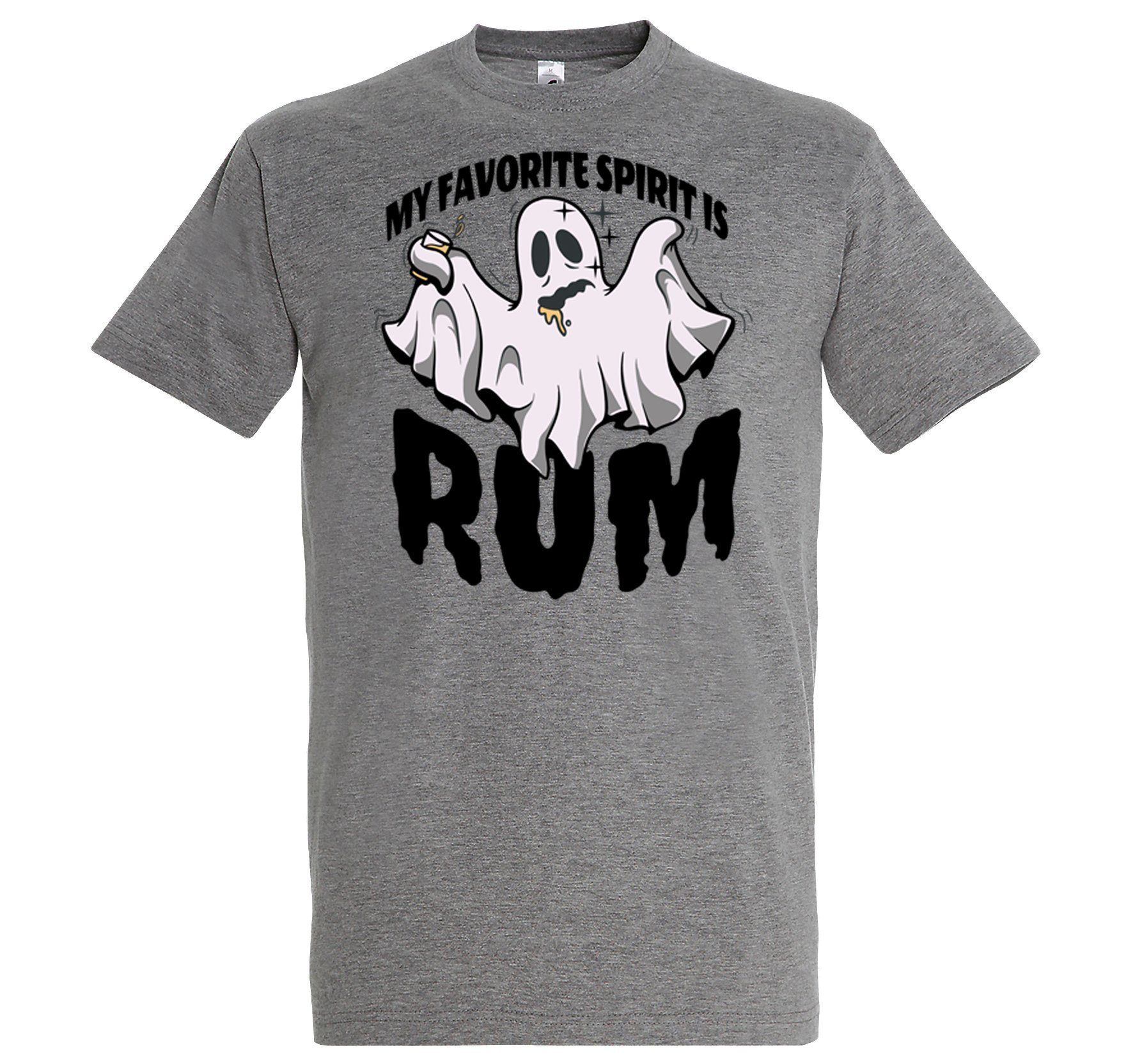 Youth Designz T-Shirt My favorite Spirit is RUM Herren Shirt im Fun-Look Grau