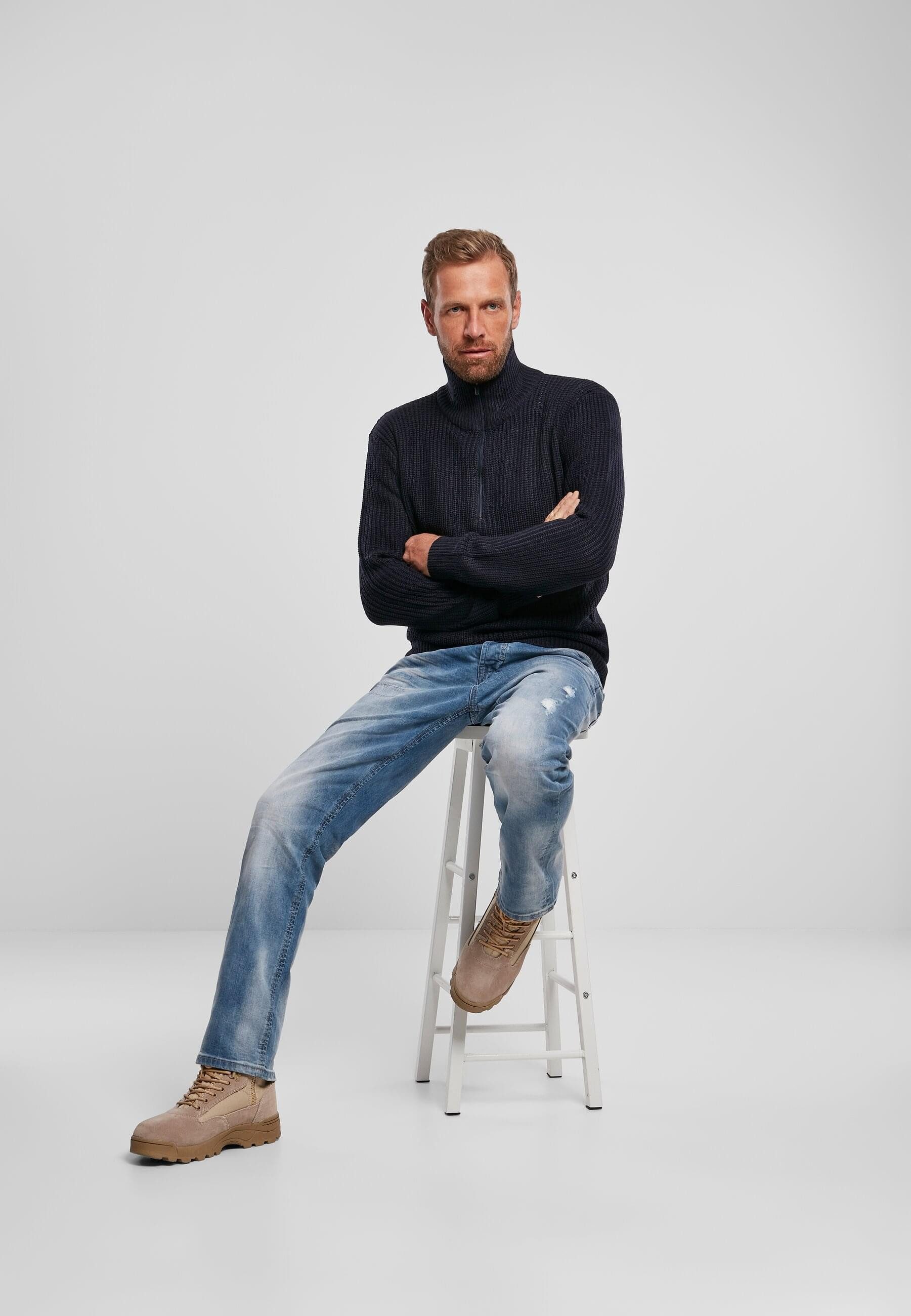 Brandit Rundhalspullover Brandit Herren Marine Troyer (1-tlg)